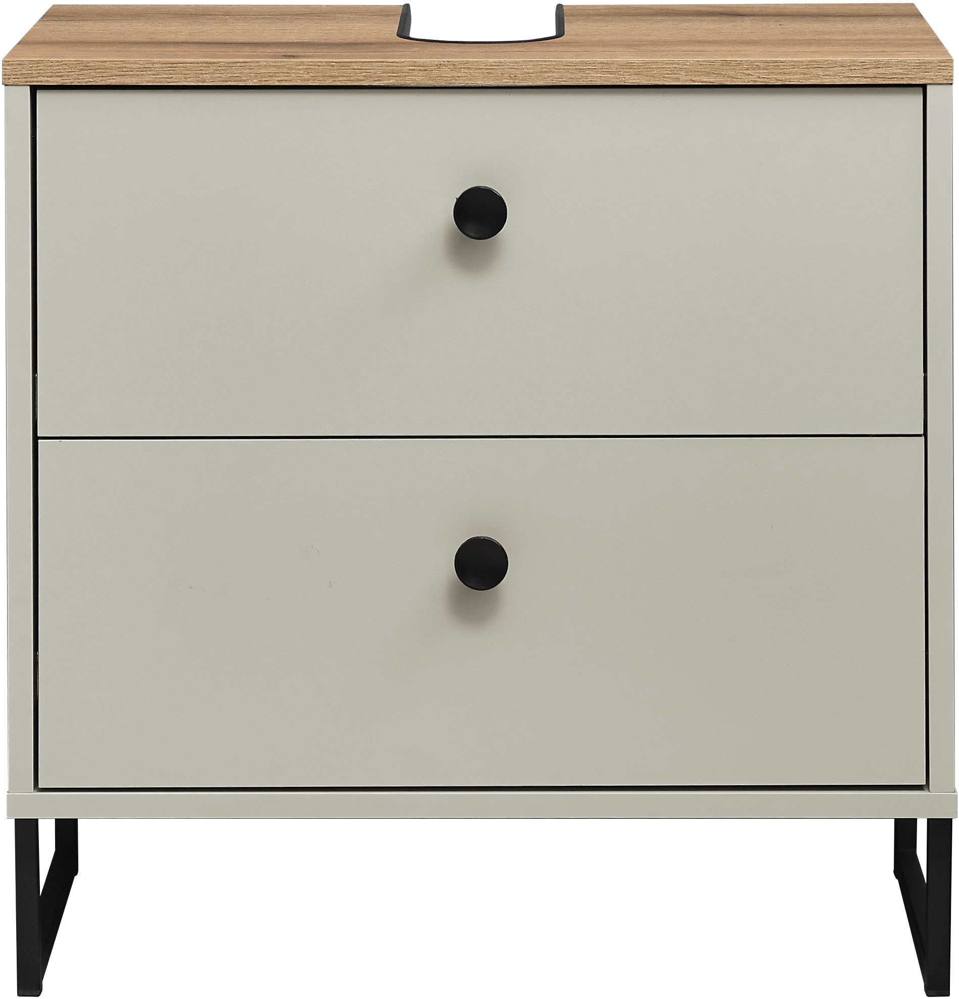 BASIC by Balculina Waschbeckenunterschrank »Linea« 1 Stk. tlg. Breite 60cm, U-Profil Füße, Unterflurauszug