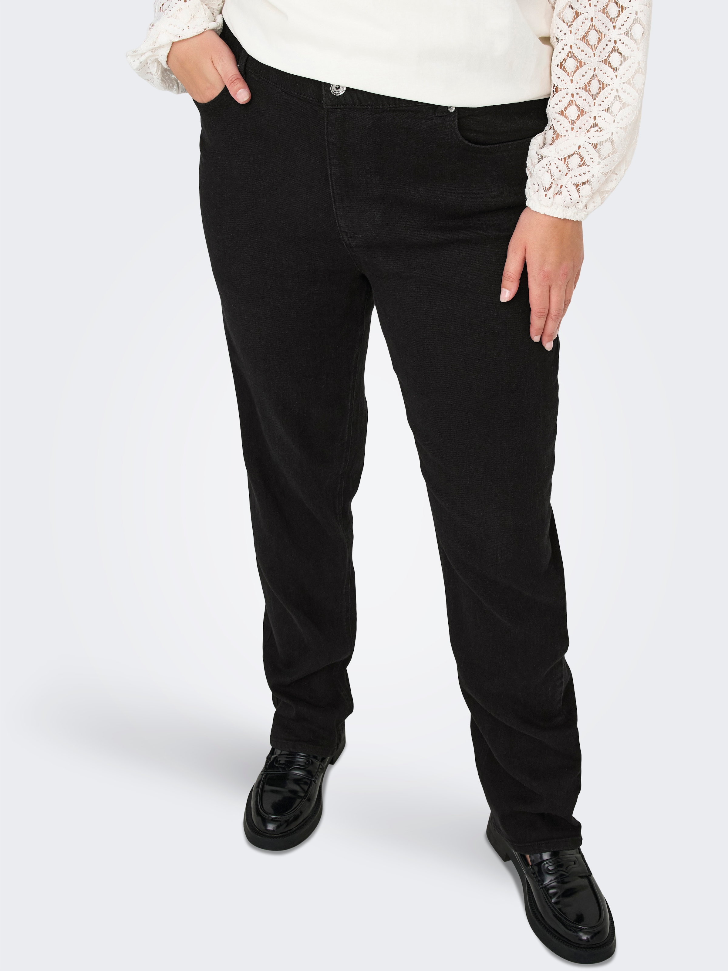 ONLY CARMAKOMA Straight-Jeans »CARCRUZ EX HW STRAIGHT DNM PIMBOX BF«
