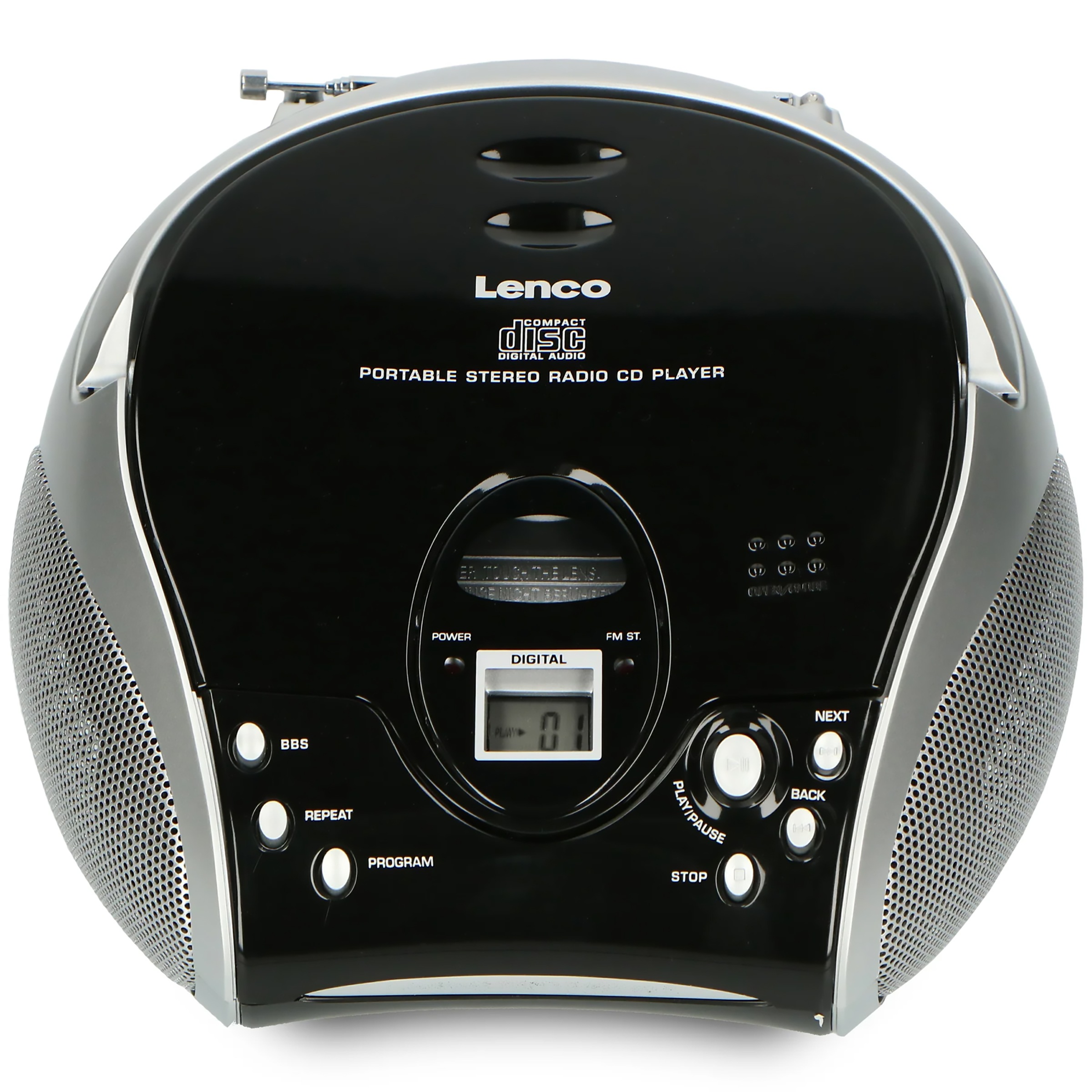 Lenco Boombox »SCD-24« ( FM-Tuner ) tragbar, CD‑Player, Teleskopantenne, programmierbarer Speicher