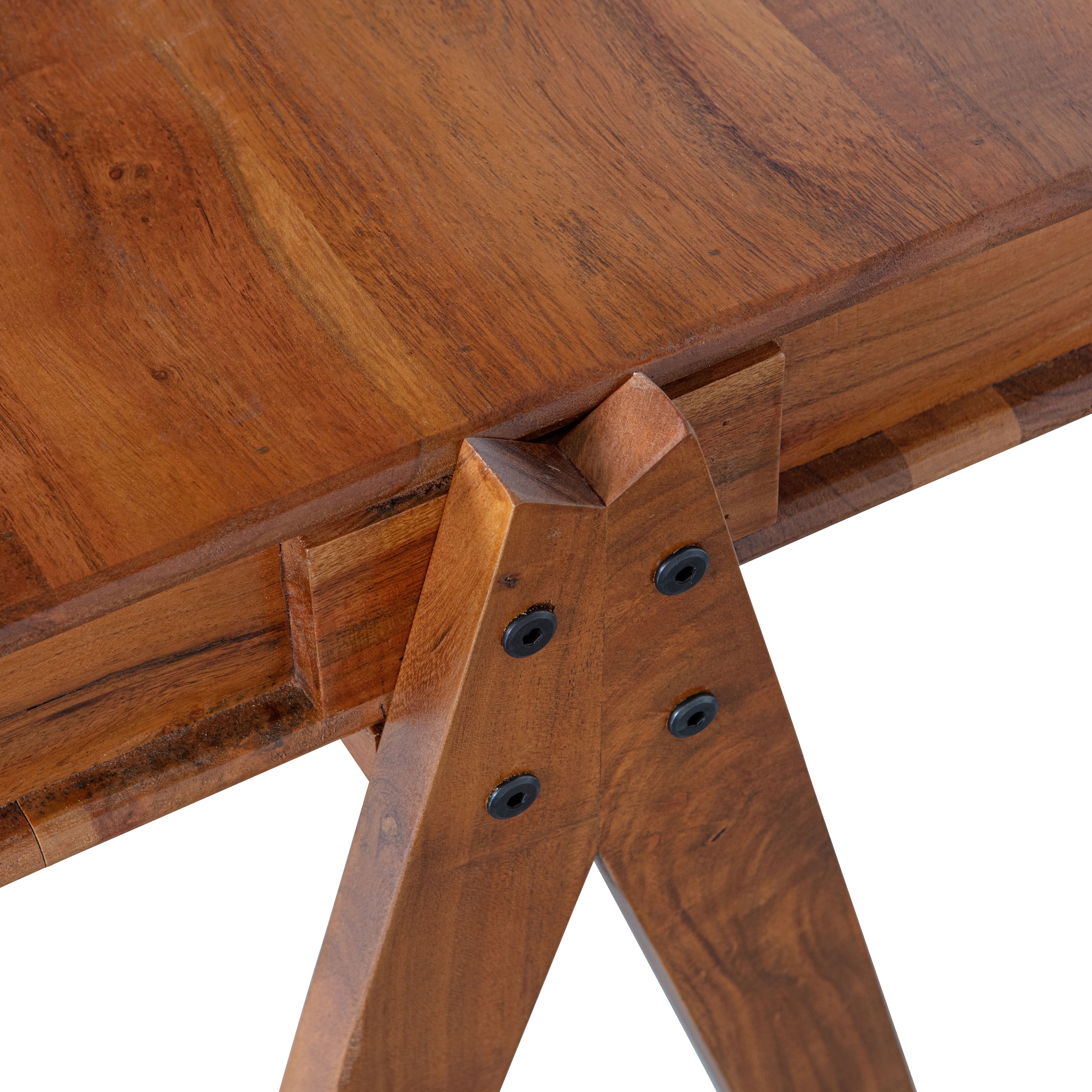 WOOOD Schreibtisch »Compartment aus Akazienholz mit drei offenen Fächern 120x50x78 cm« Tragkraft Blatt 25 kg, einfach zu montieren, sichtbare Maserung