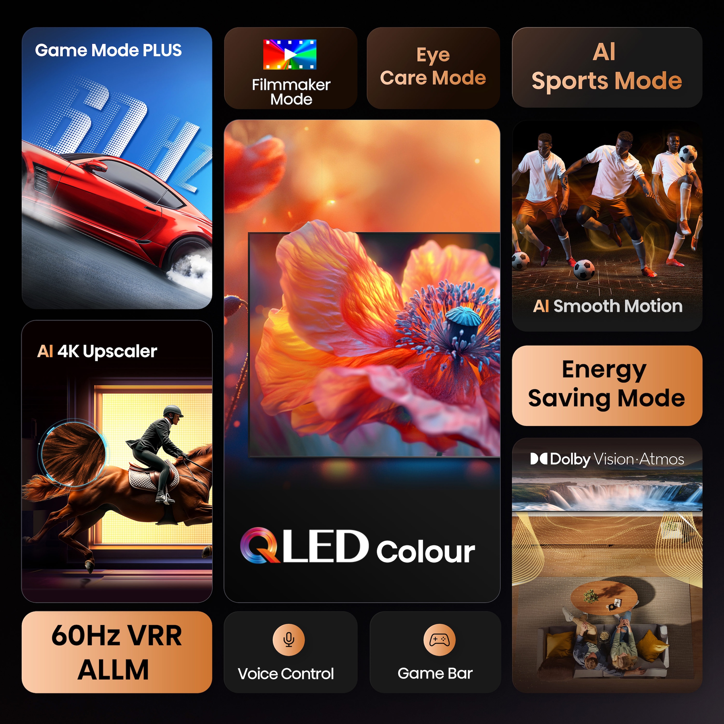 Hisense QLED-Fernseher »55E77Q«, 4K Ultra HD, Smart-TV, 4K UHD QLED