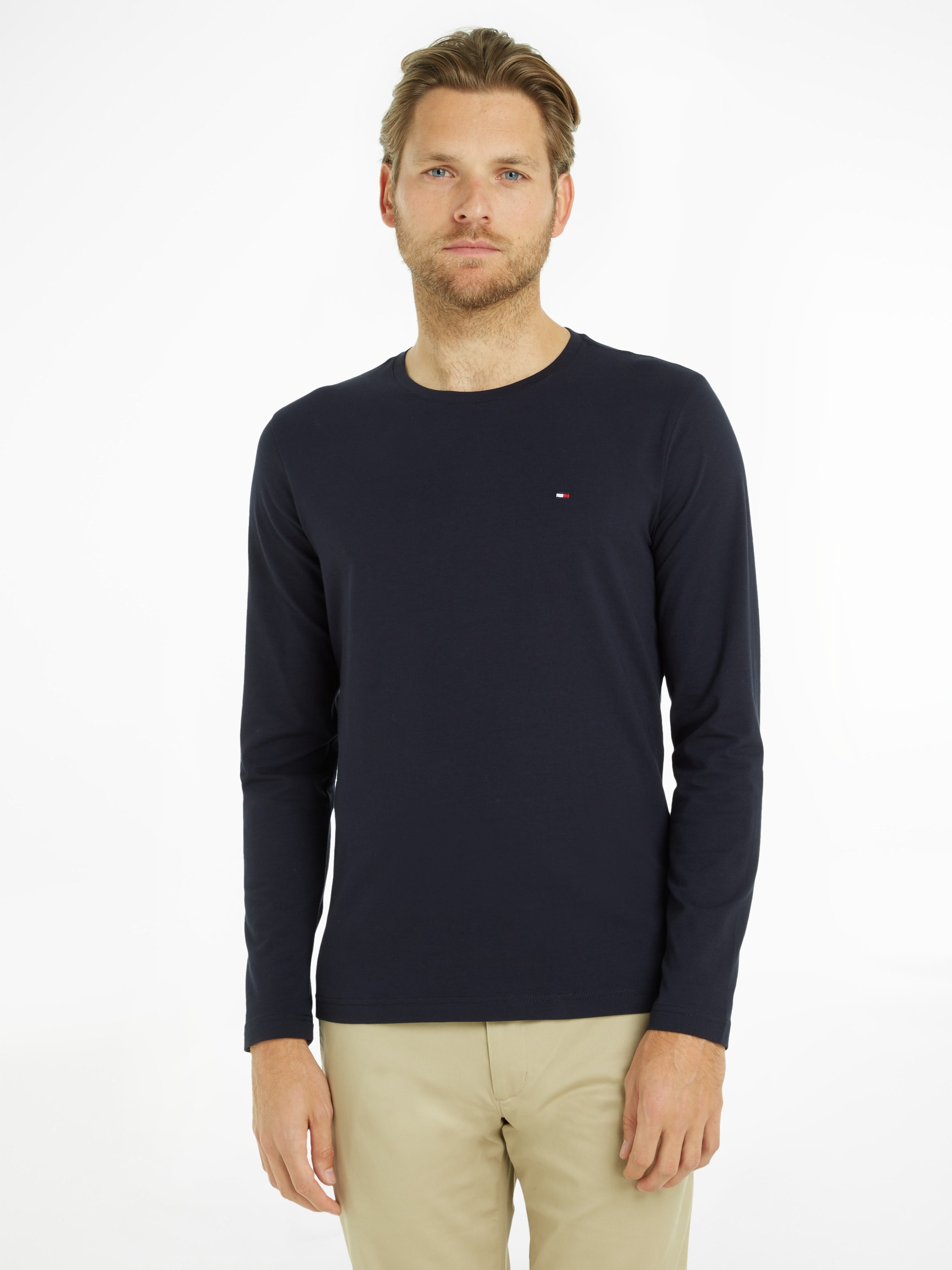 Tommy Hilfiger Langarmshirt »STRETCH SLIM FIT LONG SLEEVE«, aus biologischem Baumwollstretch