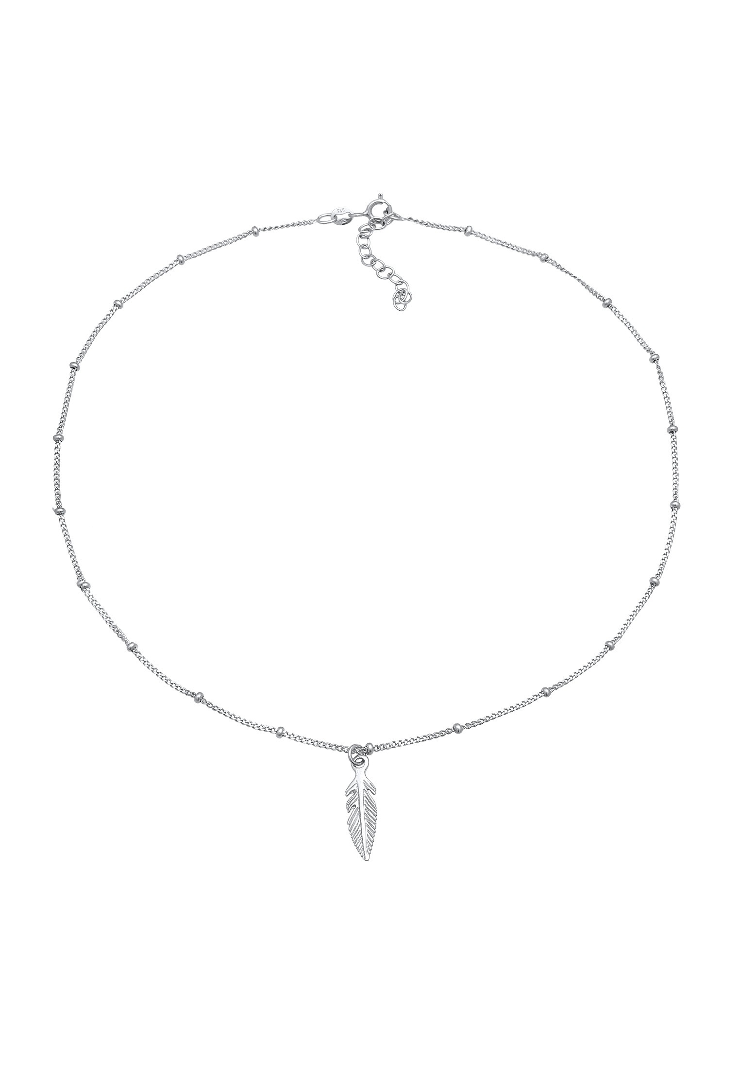 Elli Choker »Halskette Basic Choker Kugelkette Feder Boho 925 Silber«