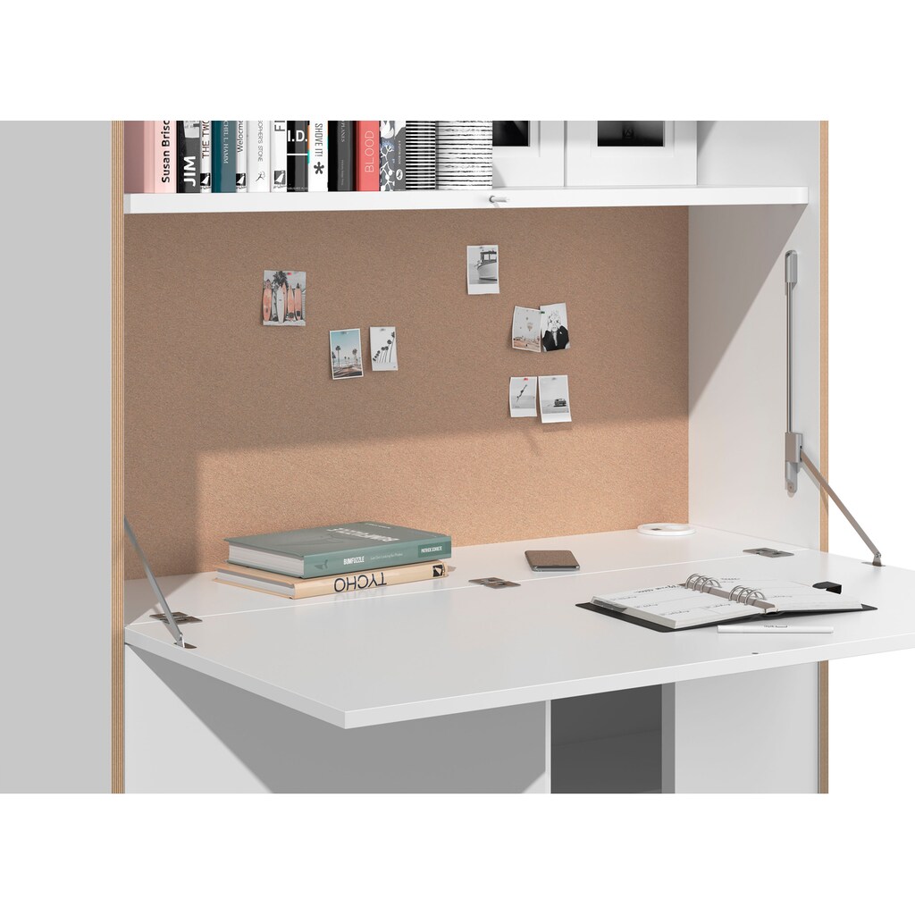 Müller SMALL LIVING Sekretär »FLAI Home-Office kompakt«, drei Rückwände: Melamin, magnetisch oder mit 6mm dickem Bulletin Board