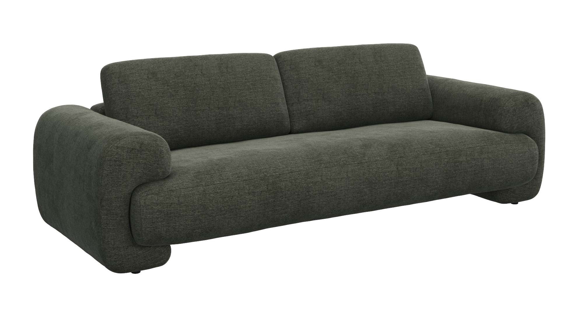 FLEXLUX 3-Sitzer »Molino Designsofa, Polstersofa, Einzelsofa, Couch«, Kaltschaum & Stahl-Wellen für erstklassigen Sitzkomfort, Füsse Schwarz