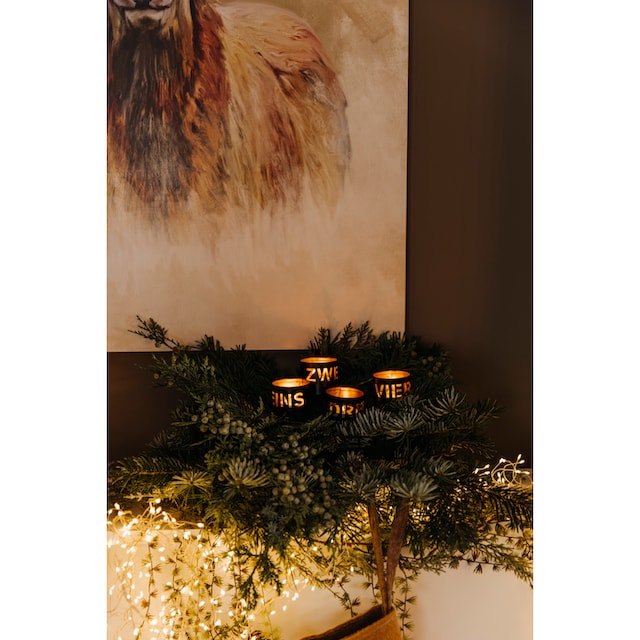 andas Kerzenhalter »Kerzenstecker Birga aus Metall, Höhe ca. 10,5 cm«, (Set,  4 St.), Adventsleuchter mit Aufschrift 1 bis 4, Weihnachtsdeko auf Rechnung  bestellen