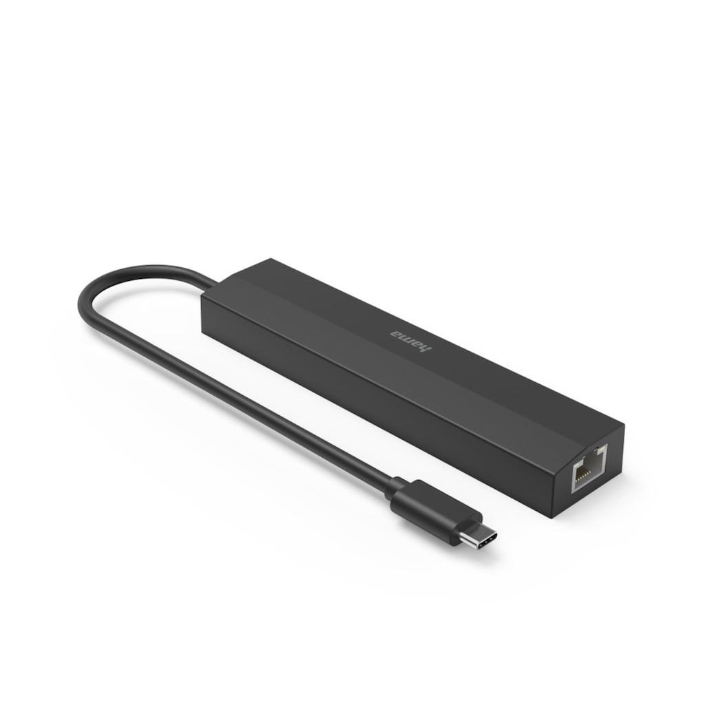Hama USB-Adapter »USB-C Multiport Hub für Laptop mit 6 Ports, USB-A, USB-C, HDMI, LAN«, USB-C zu USB Typ A-USB-C-HDMI-RJ-45 (Ethernet), 15 cm