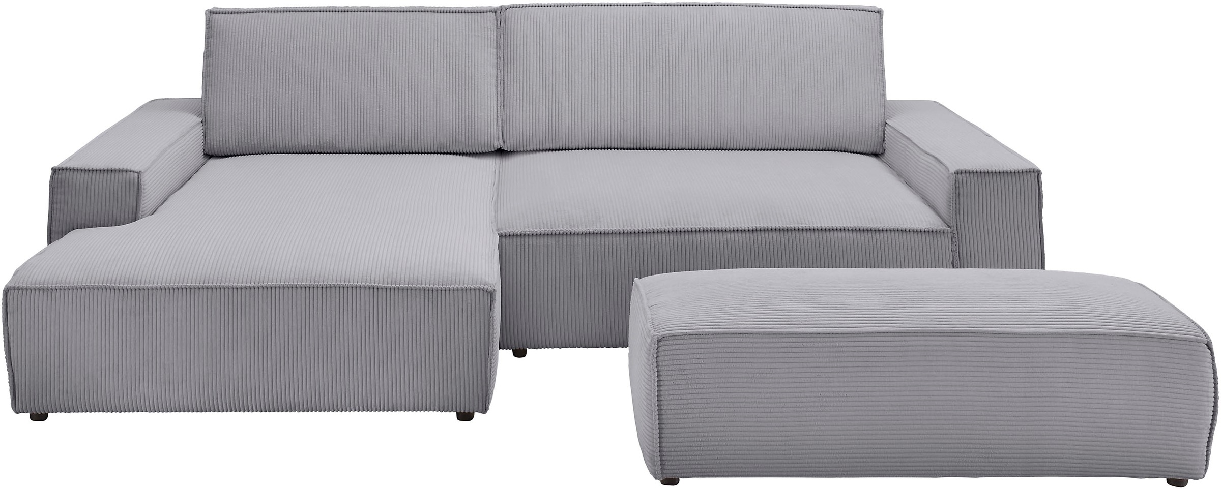 Home affaire Polsterecke »NEU: SHERWOOD XXL tief, L-Form mit Schlaffunktion, Big-Sofa mit Hocker«, (Set, 2 St.), stellbar zum Schlafsofa (Krokodilverbinder), Cord, Leinenoptik