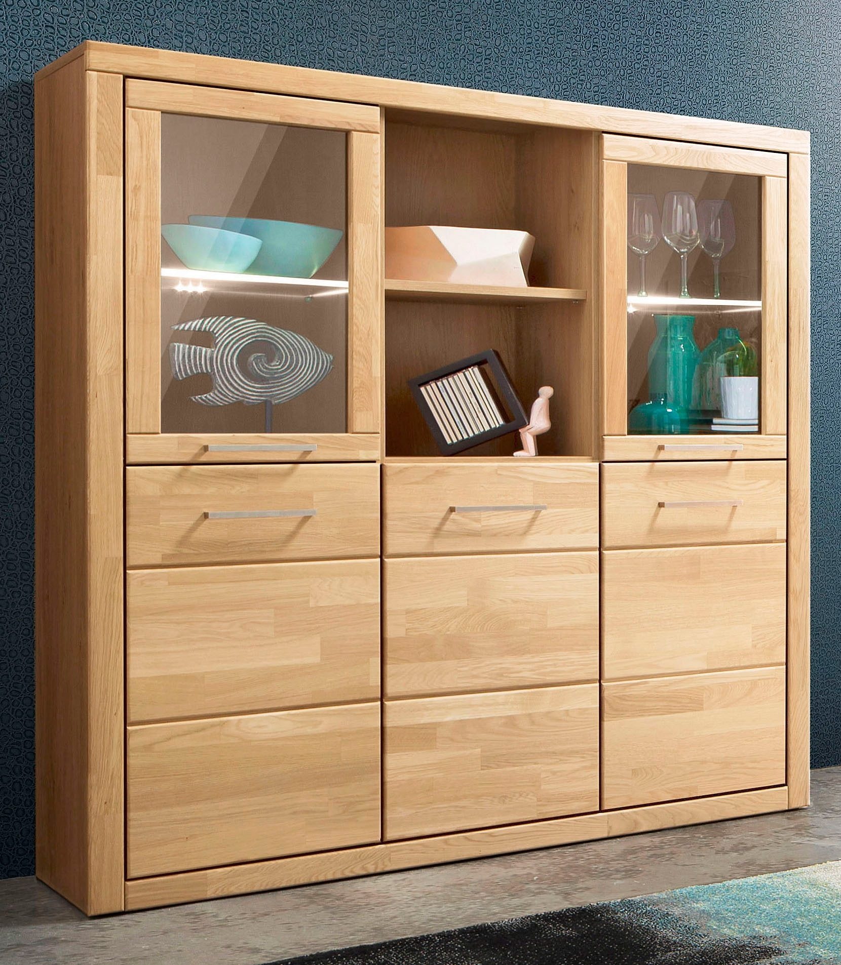 Woltra Highboard »Trondheim«, kaufen Raten Breite auf 130 cm