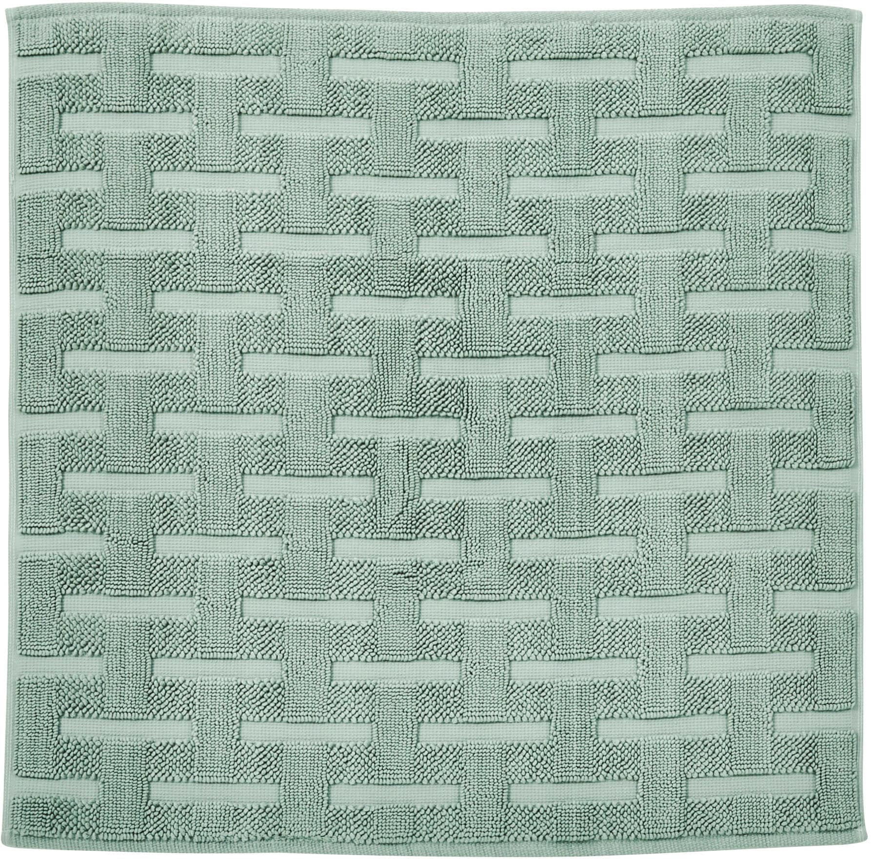 done.® Badematte »Delia« Höhe 10 mm rutschhemmend beschichtet fußbodenheizungsgeeignet Badteppich, Uni-Farben, Hoch-Tief Effekt, reine Baumwolle, waschbar