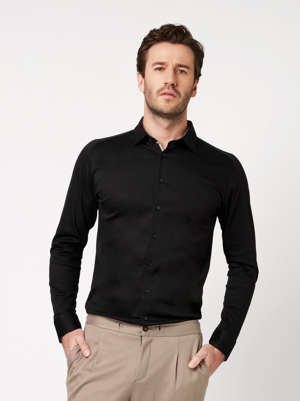 DESOTO Langarmhemd »Jerseyhemd Casual Kent«