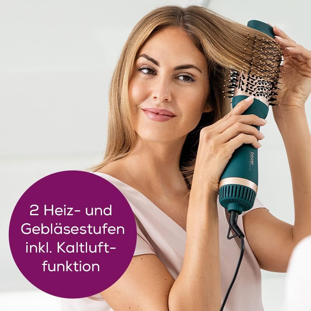 BEURER Warmluftbürste »HC 45 Ocean« 2-in-1 Volumen-& Haartrocknungsbürste, Keramik-Keratin Beschichtung