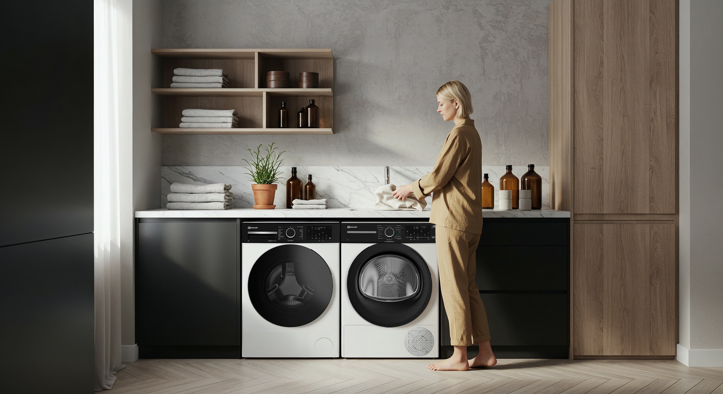 BAUKNECHT Wärmepumpentrockner »BT 95C WBS«, 9 kg, IronEase - Bügelfrei auf Knopfdruck, Silent Spin - leises Trocknen
