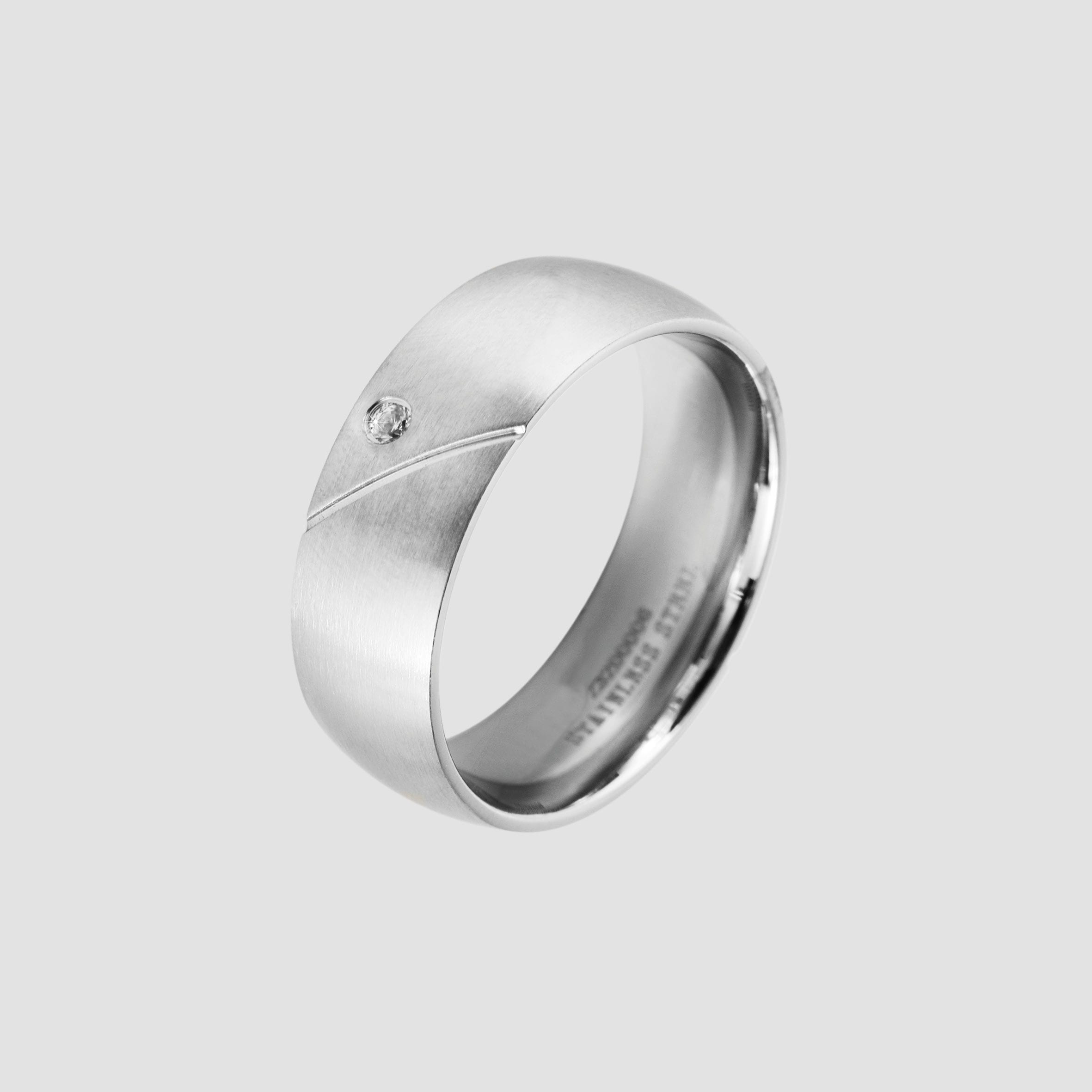 Adelia´s Fingerring »Herren Ring aus Edelstahl mit Strass Steinchen«