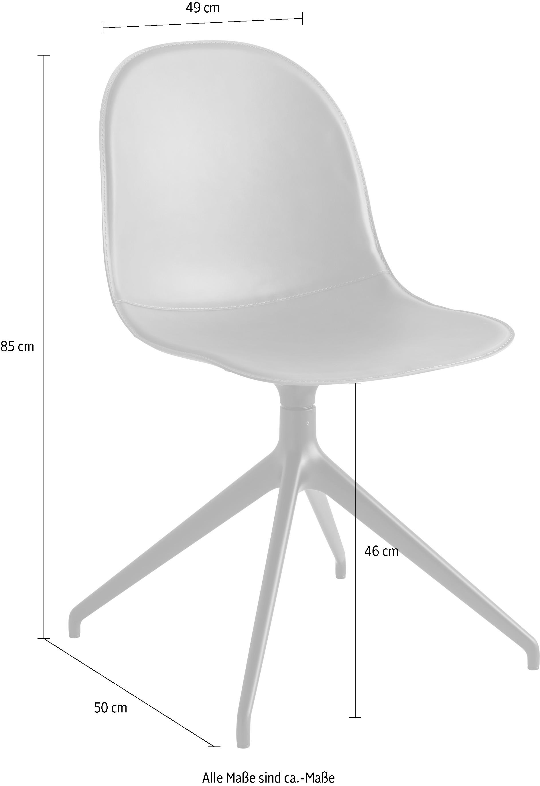 connubia 4-Fußstuhl »Academy CB/1694-LHS / -V_P15_180«, Leder, 180° drehbare Sitzschale mit Rückholmechanismus