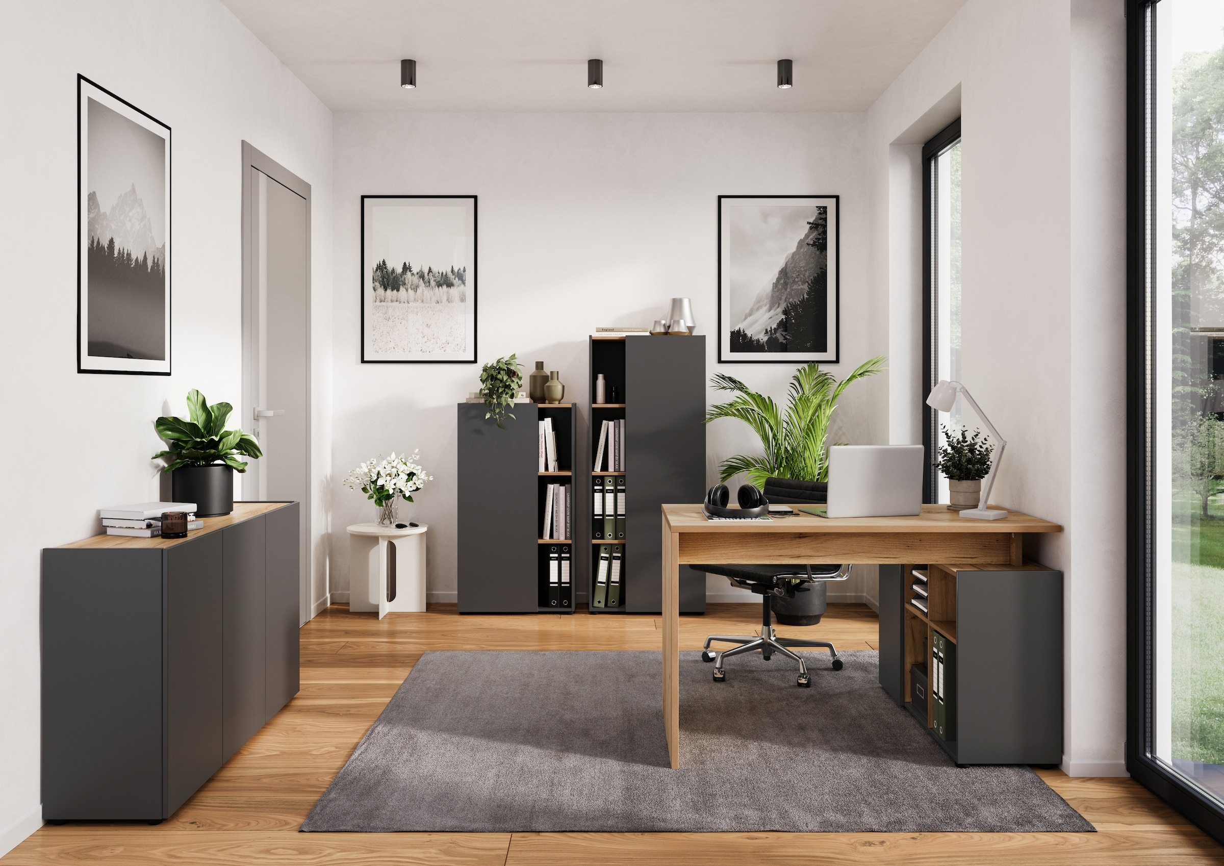 GERMANIA Eckschreibtisch »Adrano«, (1 St.), mit integriertem Sideboard