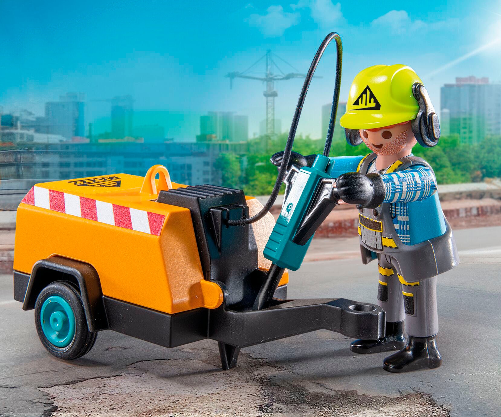 Playmobil® Konstruktions-Spielset »Bauarbeiter mit Meißel (71752), Playmobil Action Heroes«