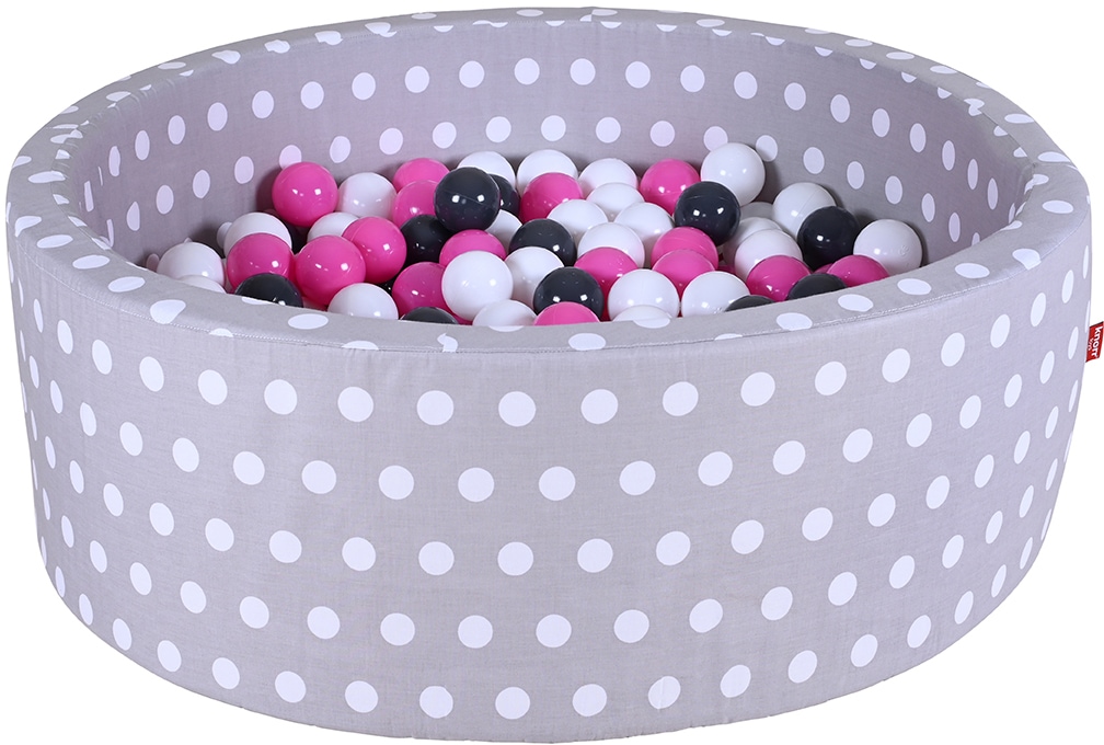 Knorrtoys® Bällebad »Soft, Grey White Dots«, mit 300 Bällen creme/Grey/rose; Made in Europe