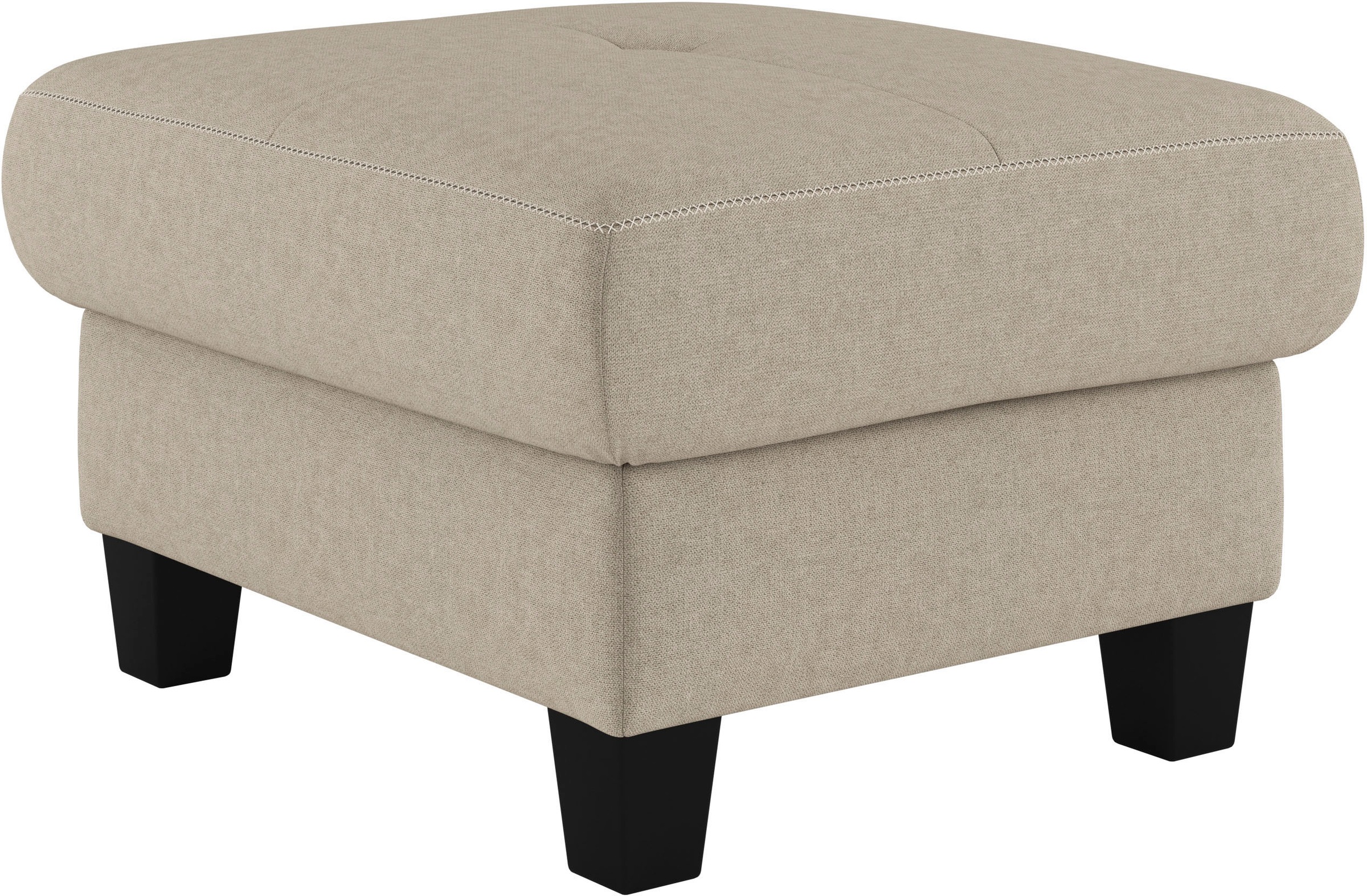 Places of Style Polsterhocker »Varese«, Kreuznaht in beige
