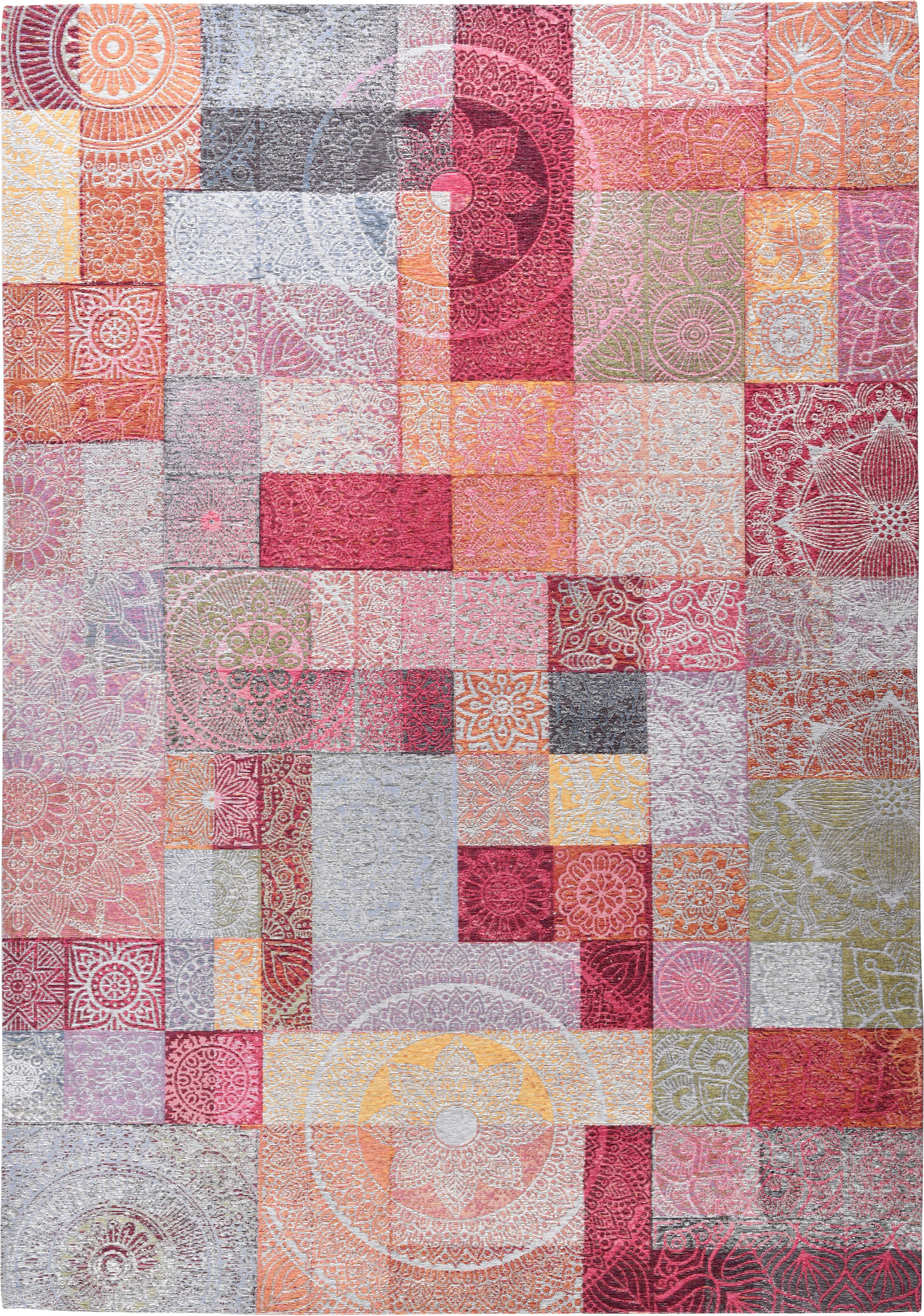 Gino Falcone Teppich »Cosima-112« rechteckig 3 mm Höhe Flachgewebe, mit Chenillegarn, modernes Patchwork-Design, Ornamente