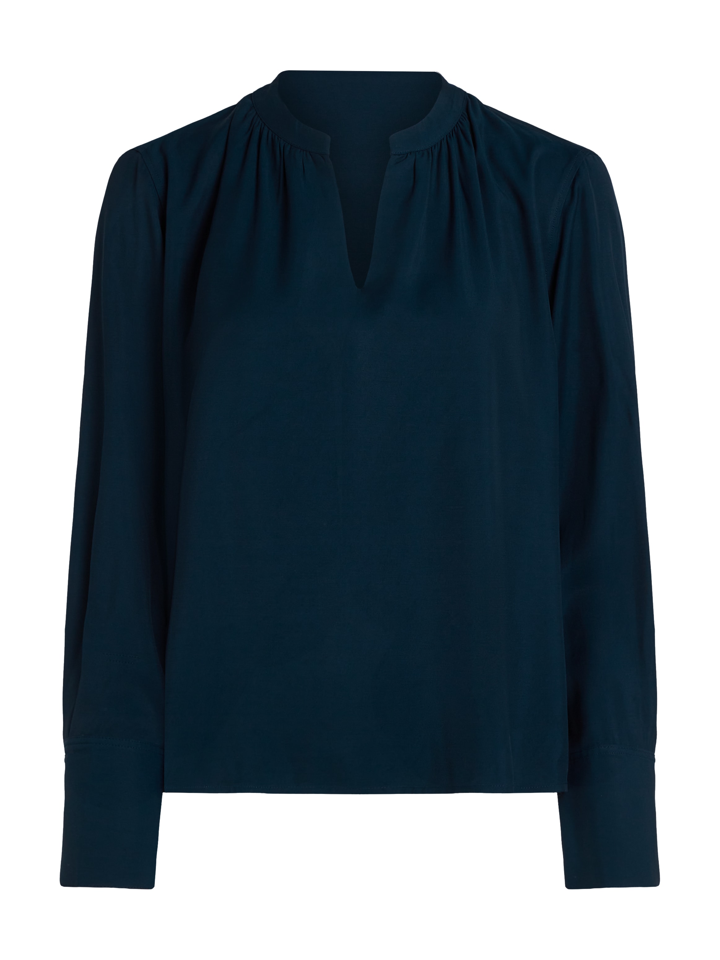 Tommy Hilfiger Langarmbluse »SOFT VIS V NECK LS BLOUSE«, mit Raffungen