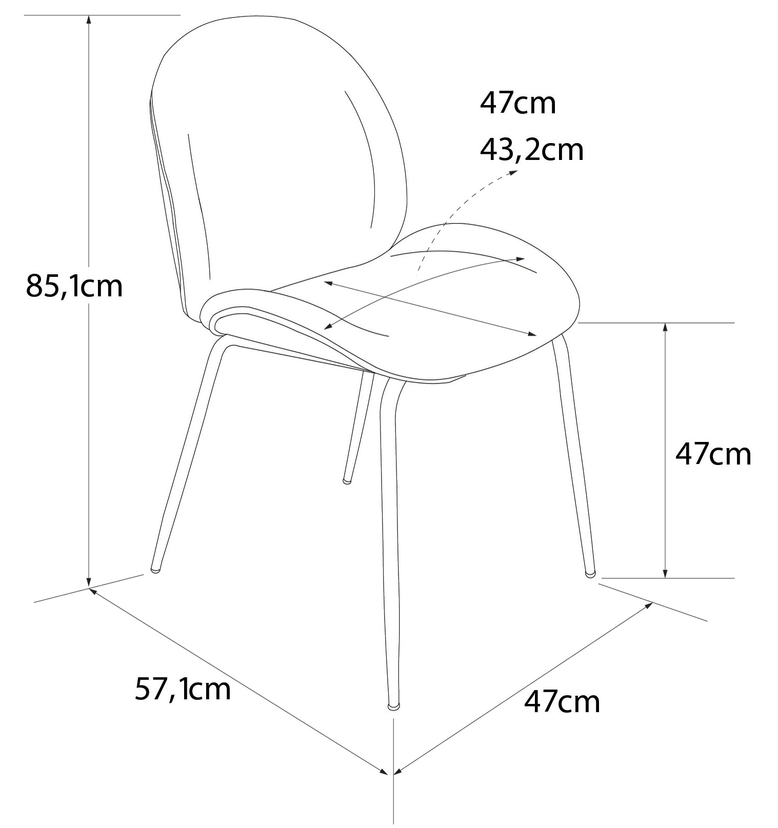 CosmoLiving by Cosmopolitan Esszimmerstuhl »Astor«, 1 St., Veloursstoff, Sitz und Rücken gepolstert, messingfarbenenes Gestell, Sitzhöhe 47 cm