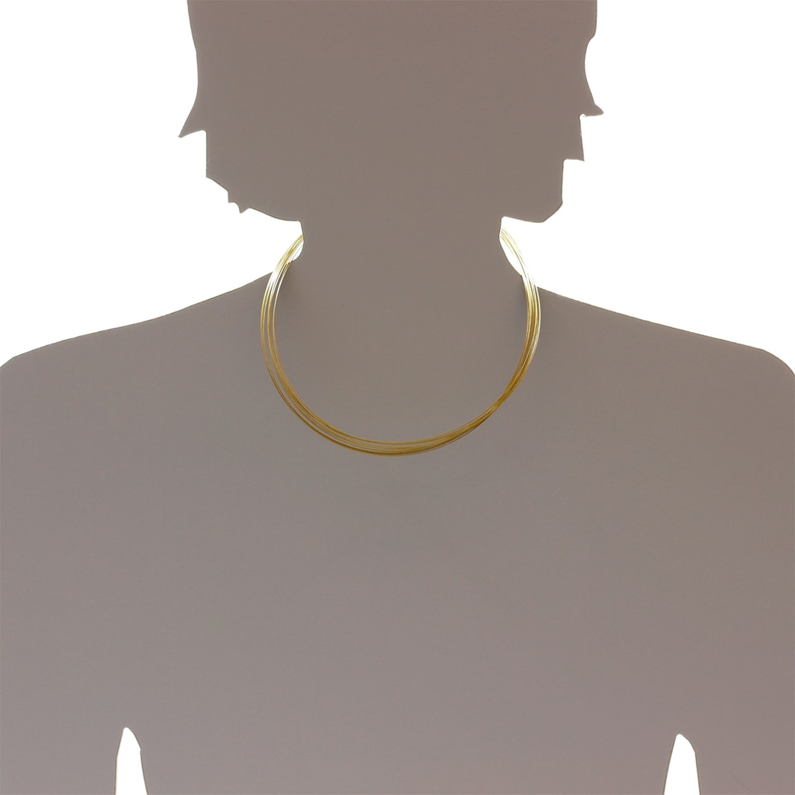 OSTSEE-SCHMUCK Halsreif »- Nyloncollier 13-reihig -goldfarben- - Edelstahl - Verschluß aus Gold 333/000«