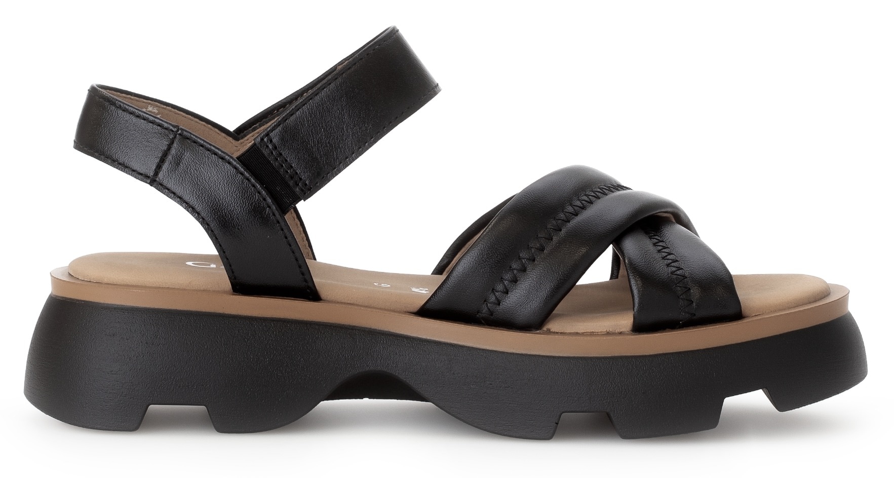 Gabor Sandalette, Plateau, Sommerschuh, Riemensandale mit Kreuzbandage, G-Weite
