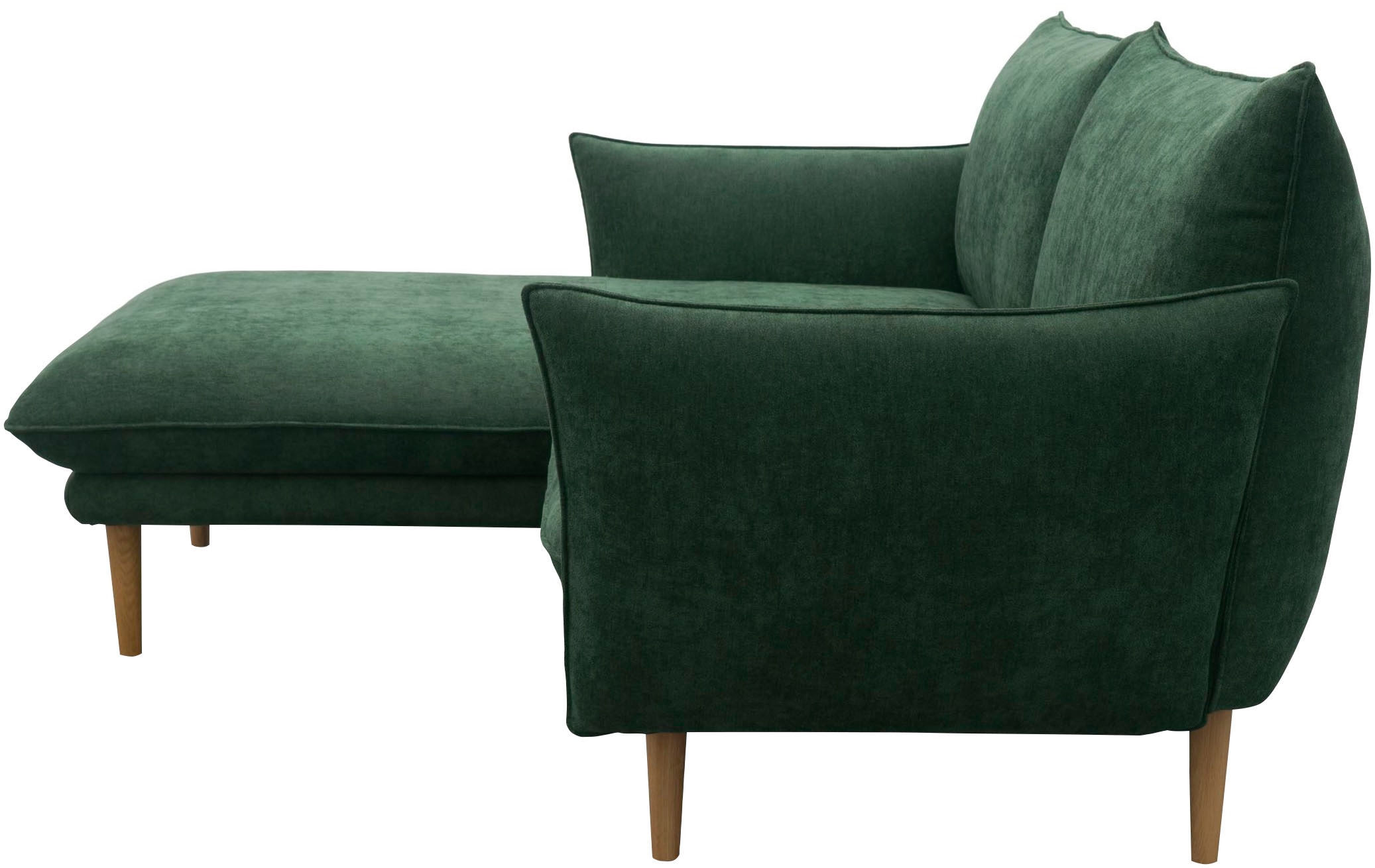 DOMO collection Ecksofa »Leuven kompakte Stellmaße, Breite 200 cm, schmale Armlehnen, L-Form« angenehm feste Polsterung, bodenfrei, 19 cm hohe Holzfüße
