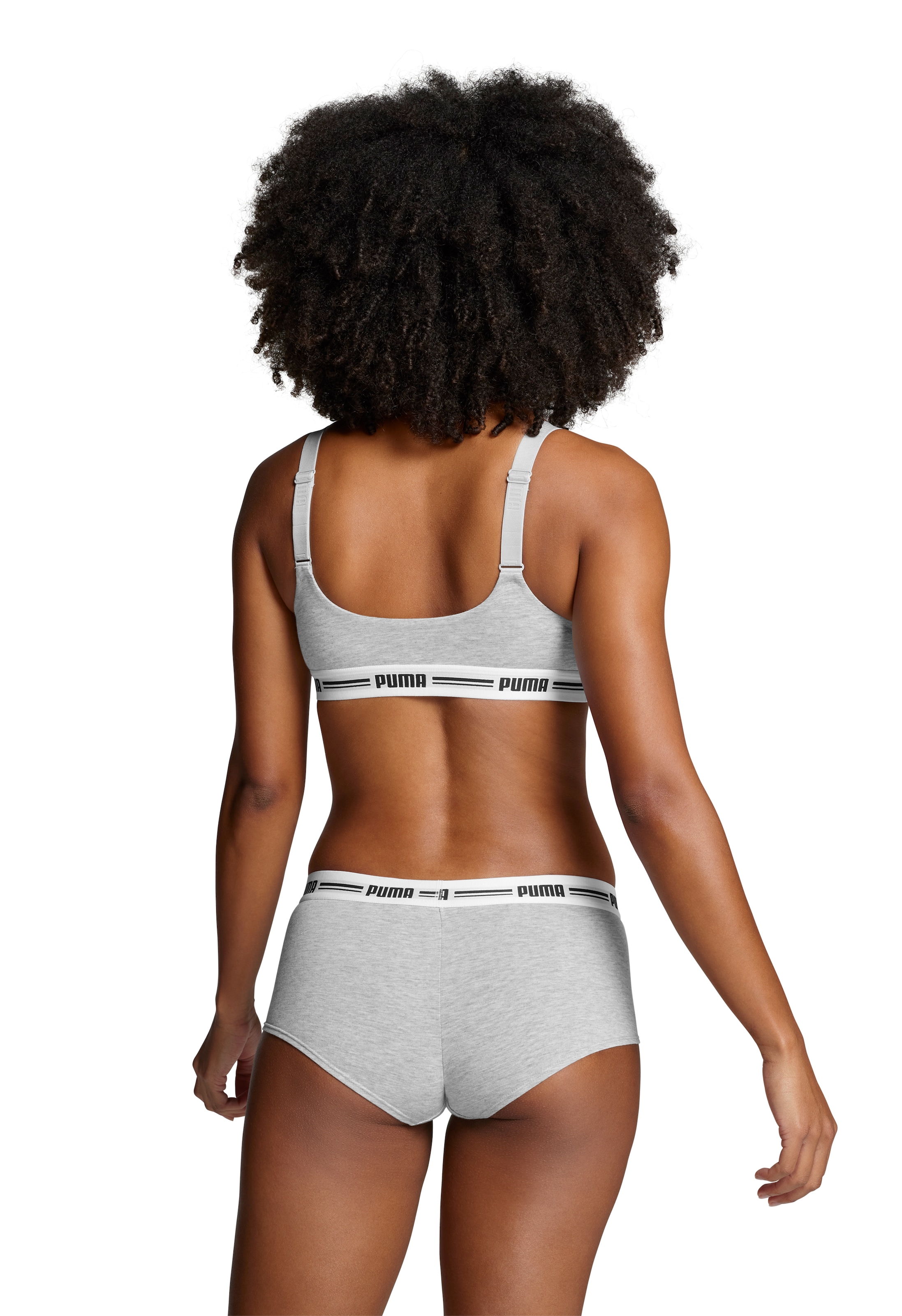 PUMA Panty »PUMA WOMEN MINI SHORT 2P«, (2er Pack), schmaler Logo-Gummibund
