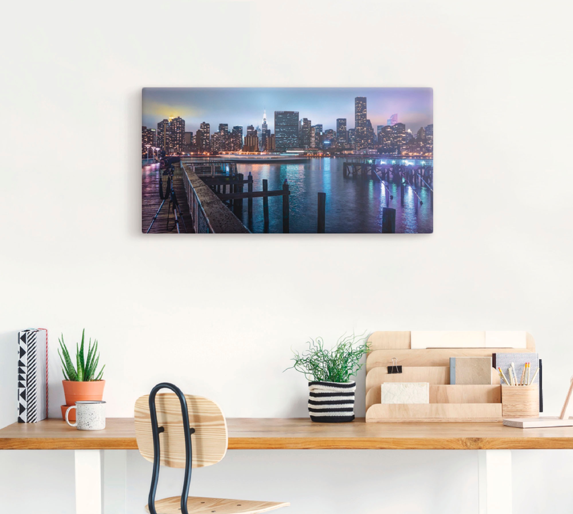 Artland Wandbild »New York Manhattan im Abendlicht«, Amerika, (1 St.), als Leinwandbild, Poster in verschied. Größen