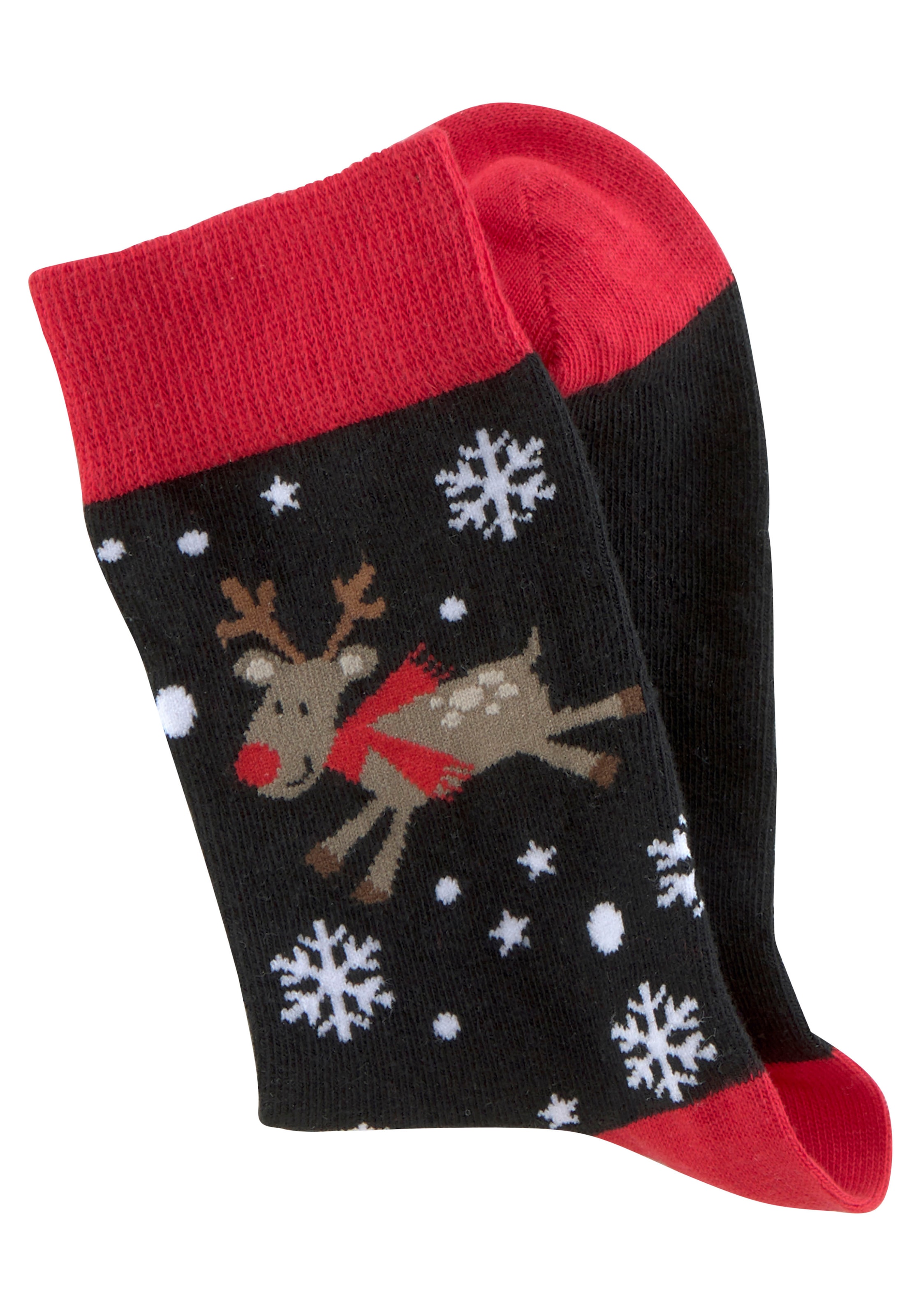 H.I.S Socken, (Packung, 3 Paar), mit lustigen Weihnachtsmotiven