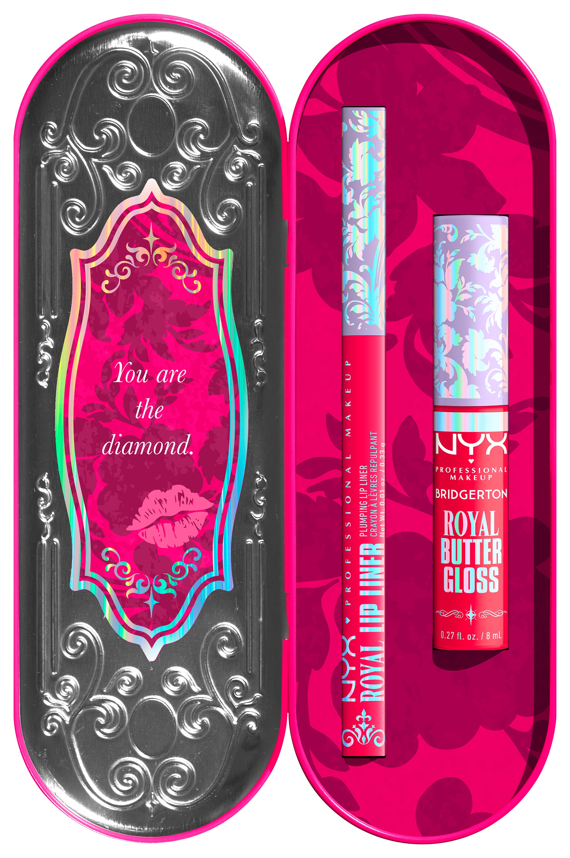 NYX PROFESSIONAL MAKEUP Schmink-Set »BRIDGERTON ROYAL TREASURES LIP KIT« Royal Butter Gloss und Royal Lip Liner