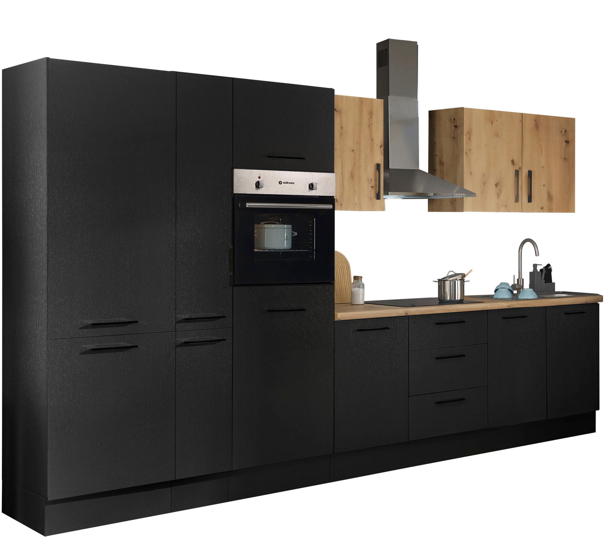 BASIC by Balculina Küchenzeile »Turin« Breite 360 cm, wahlweise mit E-Geräten