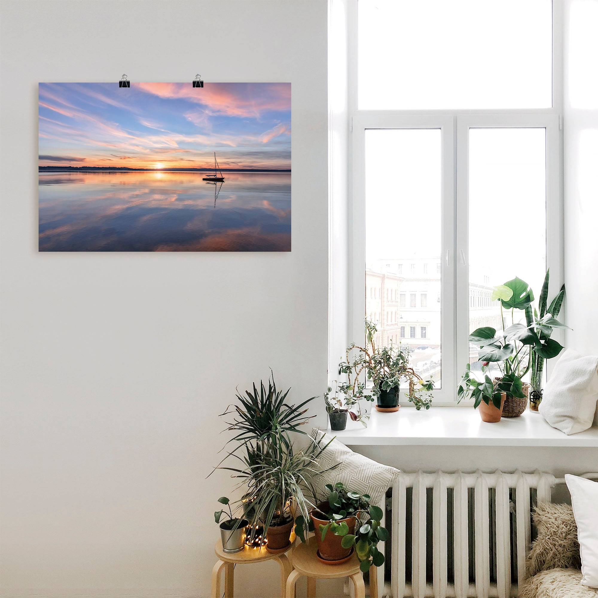 Artland Wandbild »Sonnenuntergang am Starnberger See II«, Bilder vom Sonnenuntergang & -aufgang, (1 St.), in vielen Größen & Produktarten