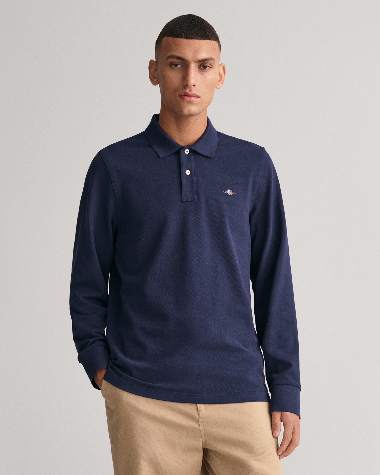 Gant Poloshirt »REG SHIELD LS PIQUE RUGGER«, mit Logotickerei auf der Brust