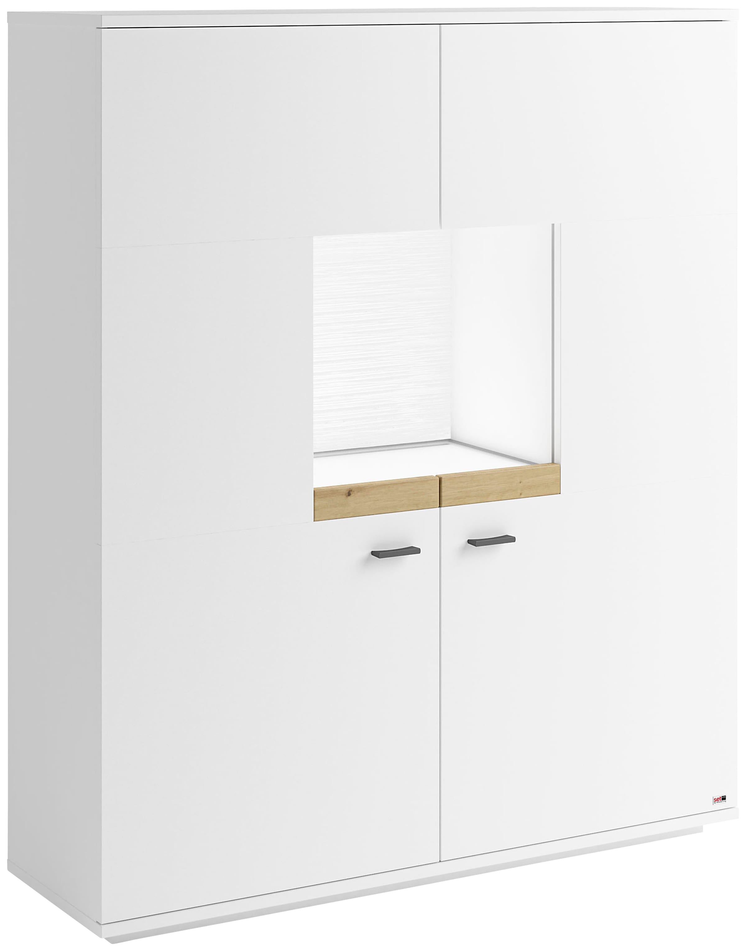 set one by Musterring Highboard »Lancaster« In 2 Farben erhältlich, Bügelgriff in grau, Breite 120cm