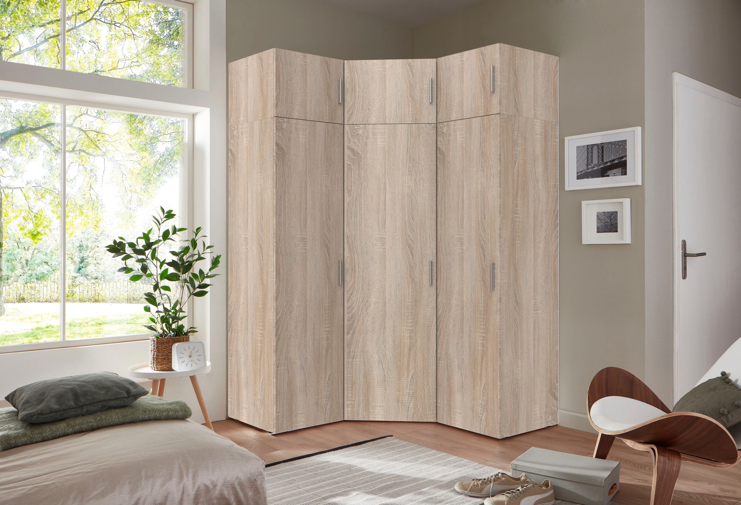 Wimex Schranksystem »Münster«, (Spar-Set, 6tlg: Eckschrank+ 2 Schränke 50cm breit+ 3 Aufsatzmodule), Mehrzweckschrank