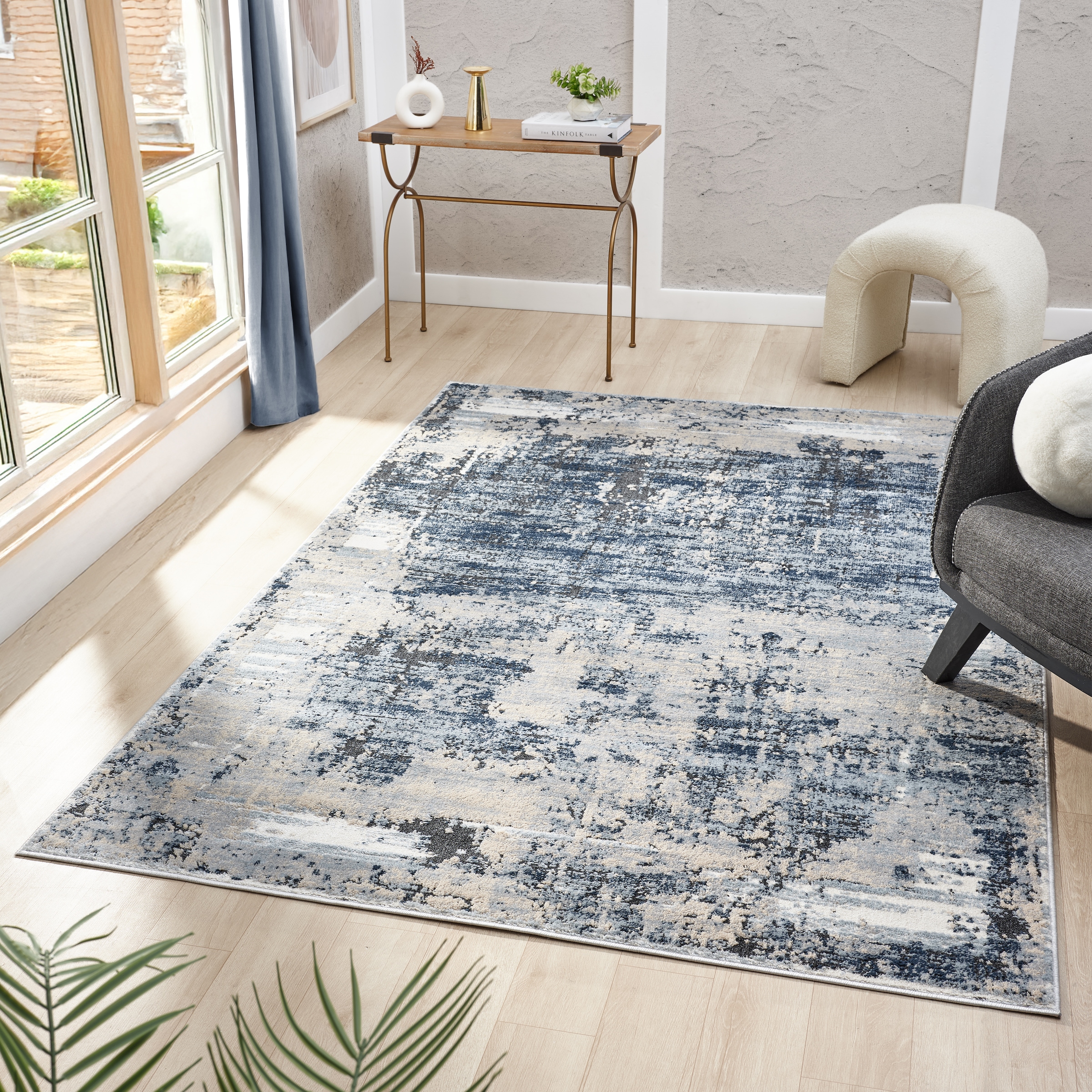 my home Teppich »Hamsa« rechteckig 9 mm Höhe dezenter Glanz, Schrumpf-Garn-Effekt, im Vintage-Look, dichte Qualität