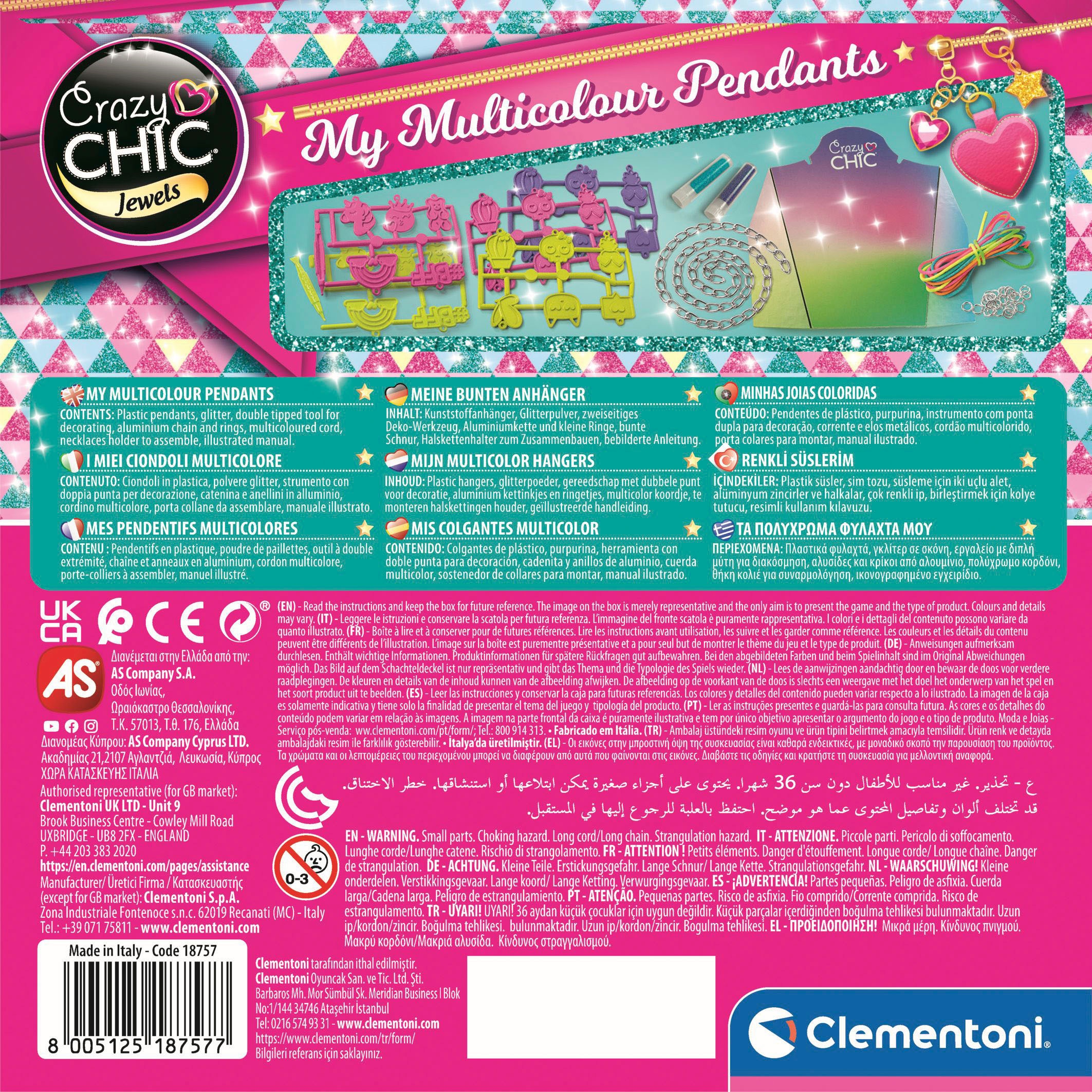 Clementoni® Kreativset »Crazy Chic, Meine bunten Anhänger«
