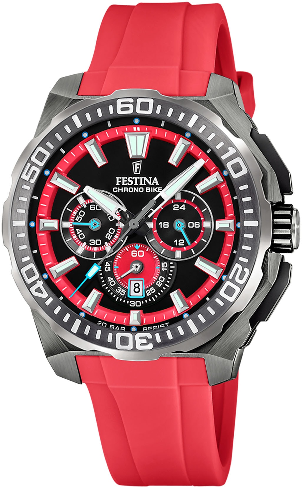 Festina Chronograph »Chrono Bike 2025« Quarzuhr, Armbanduhr, Herrenuhr, analog, Tag, Stoppfunktion