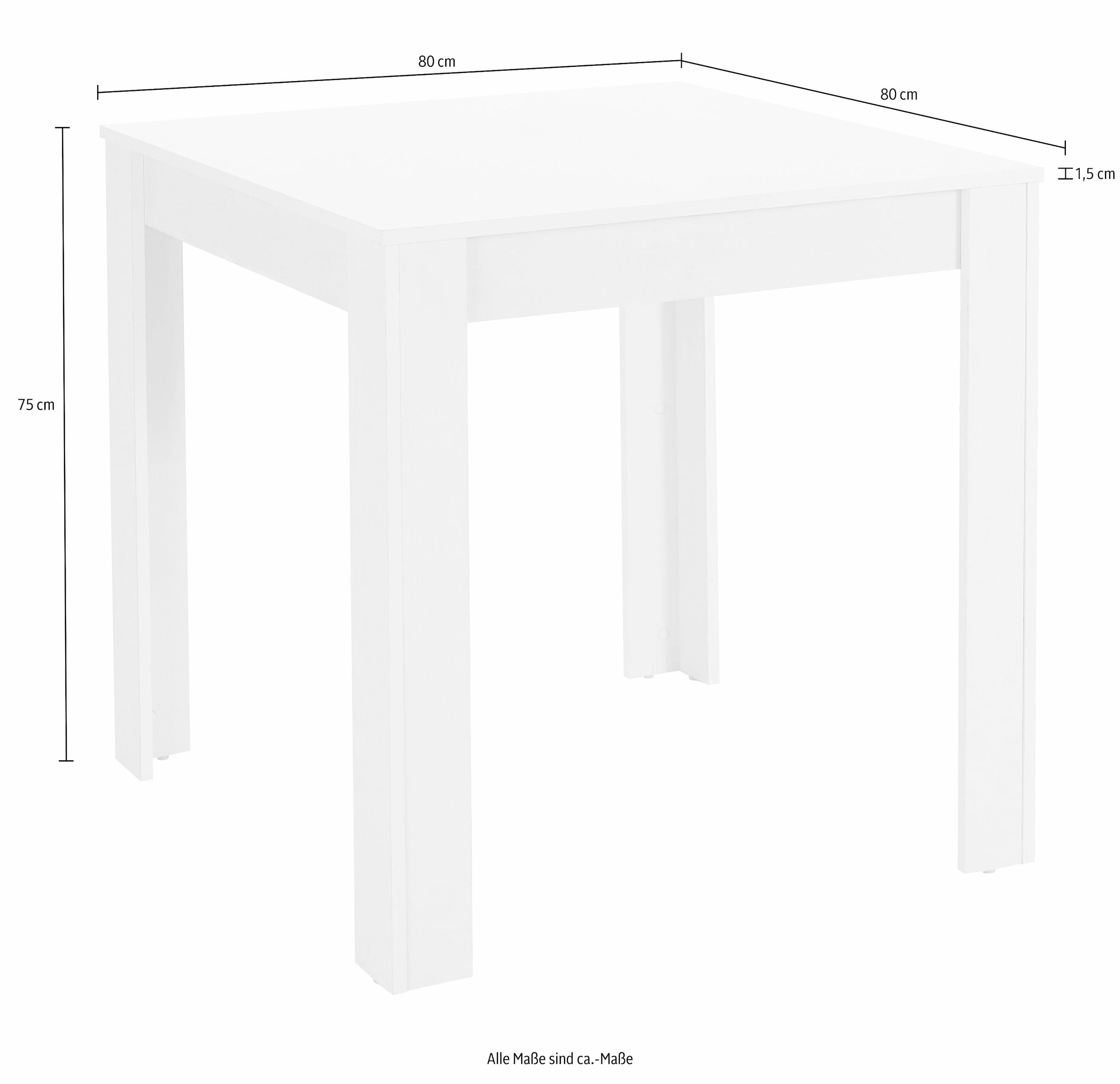 INOSIGN Essgruppe, (Set, 5 tlg.), Tischbreite 80 cm in weiß mit Struktur