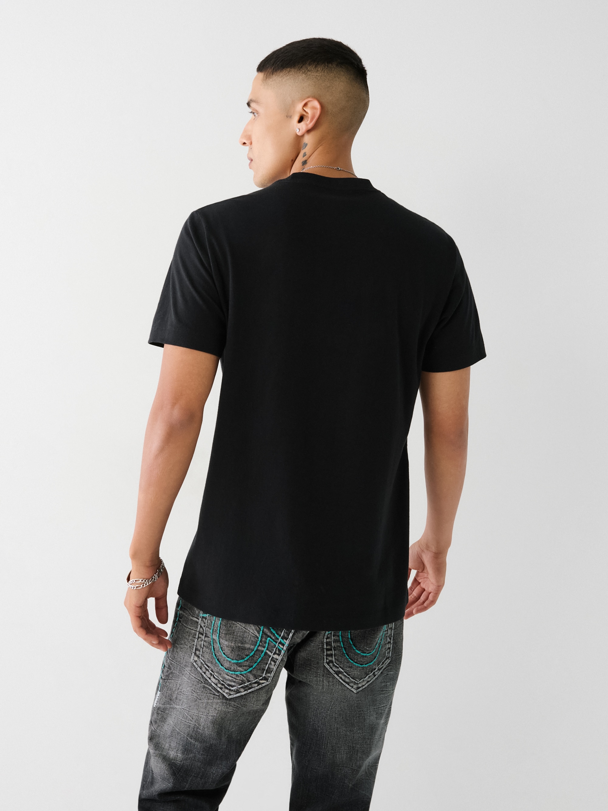 True Religion Kurzarmshirt »SRS PUFF CREW TEE« Baumwolle