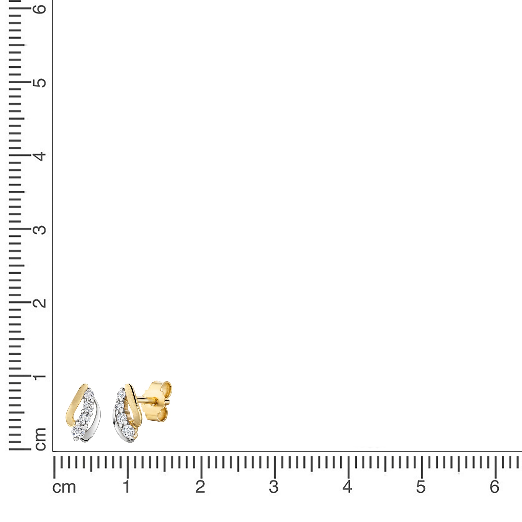 Firetti Paar Ohrstecker »Schmuck Geschenk Gold 333 Ohrschmuck Ohrringe bicolor« mit Zirkonia (synth.)