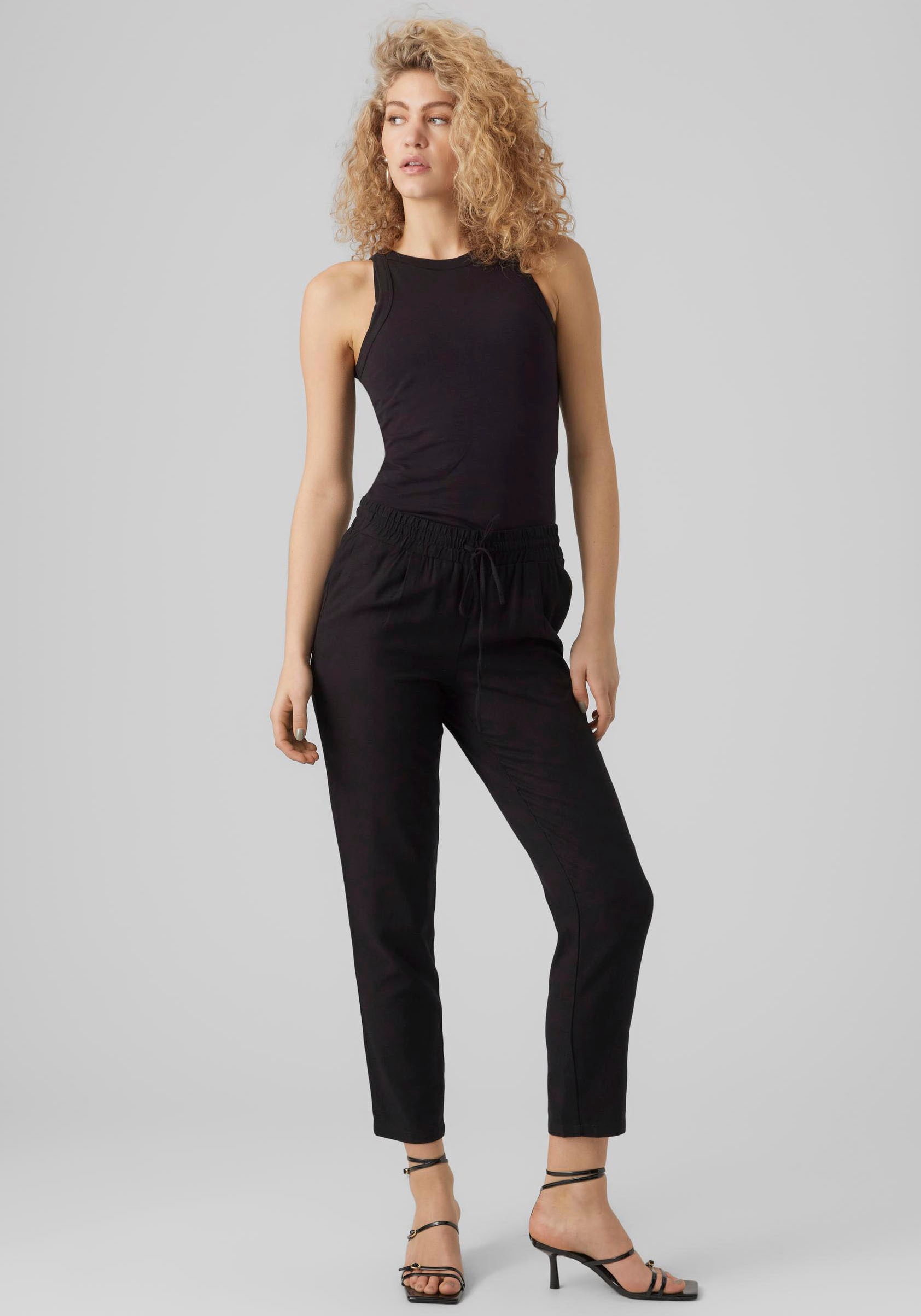 Vero Moda Schlupfhose »VMJESMILO ANKLE PANTS GA NOOS«, mit Leinen