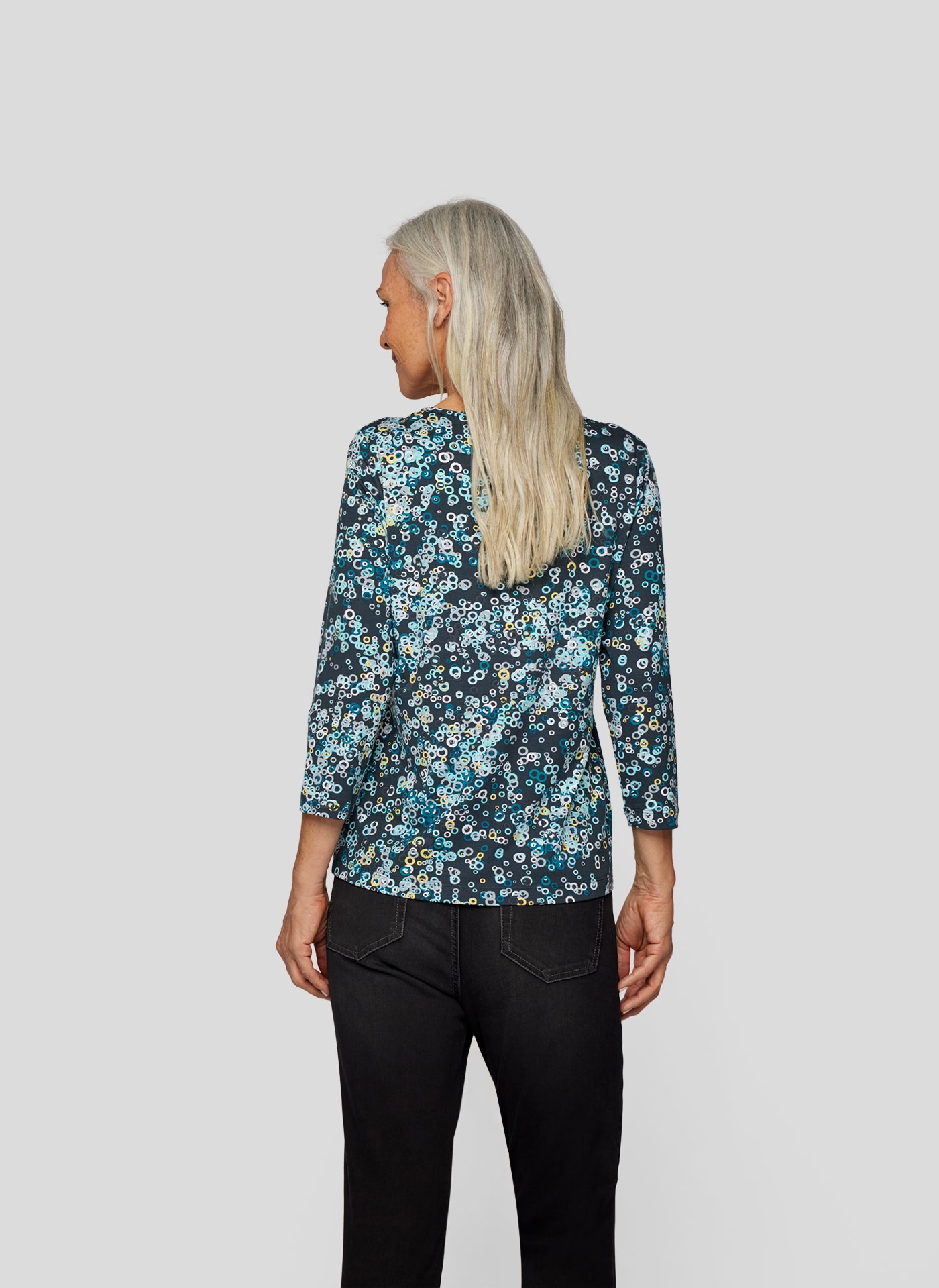 Rabe 3/4-Arm-Shirt, mit grafischem Muster