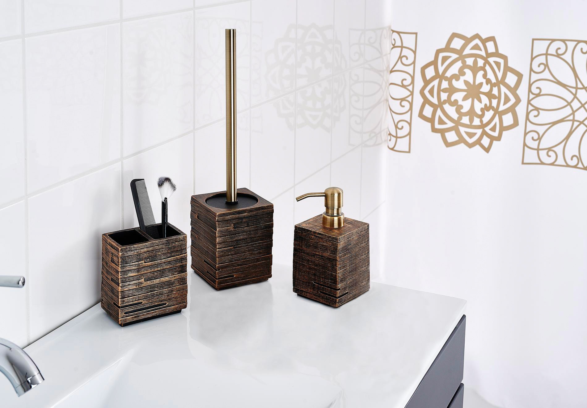 Ridder WC-Garnitur »Brick«, aus Polyresin (Kunststein)-Polypropylen-Edelstahl, rostfrei