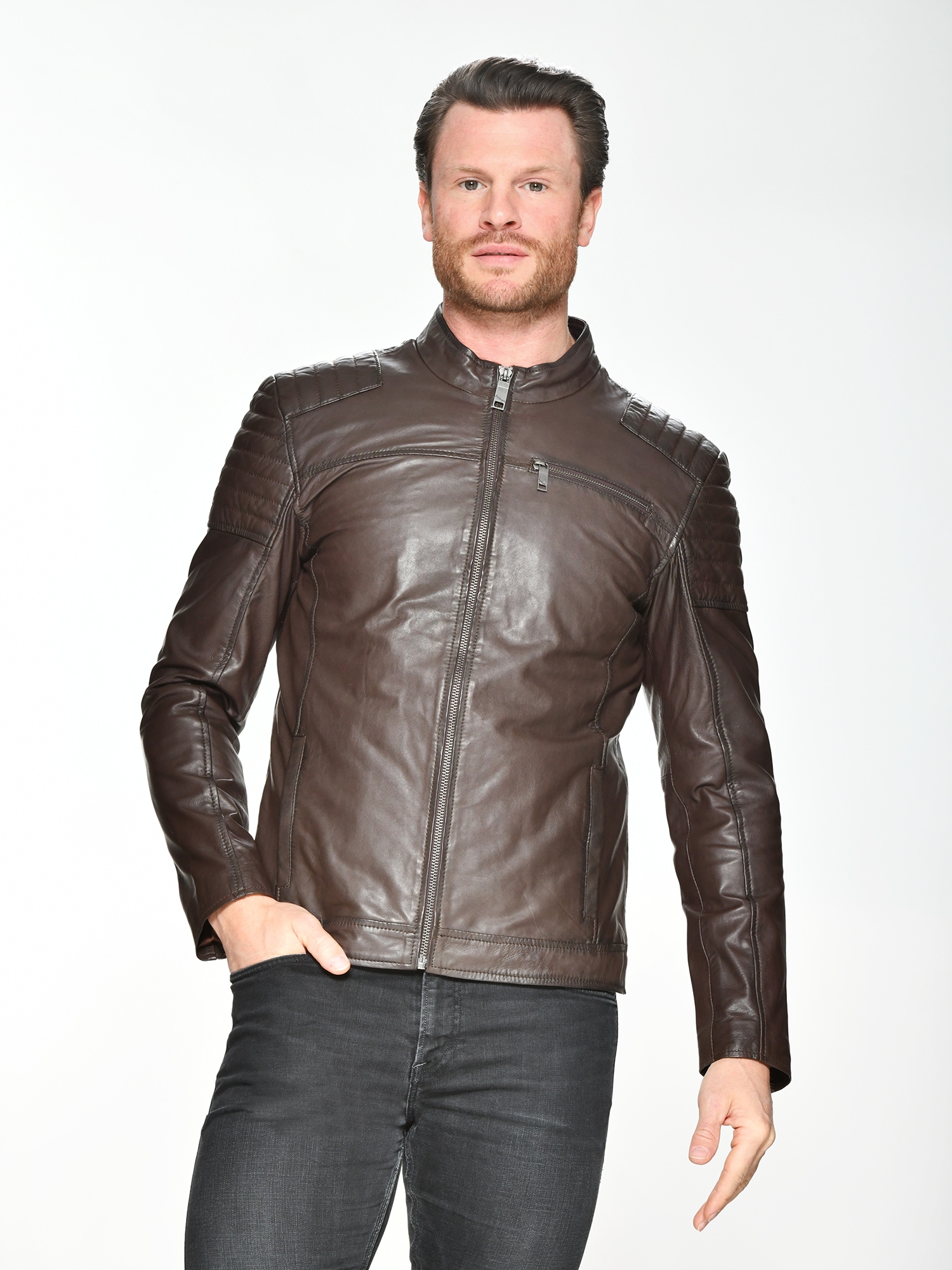 Biker Lederjacke Herren Online Kaufen Universal At