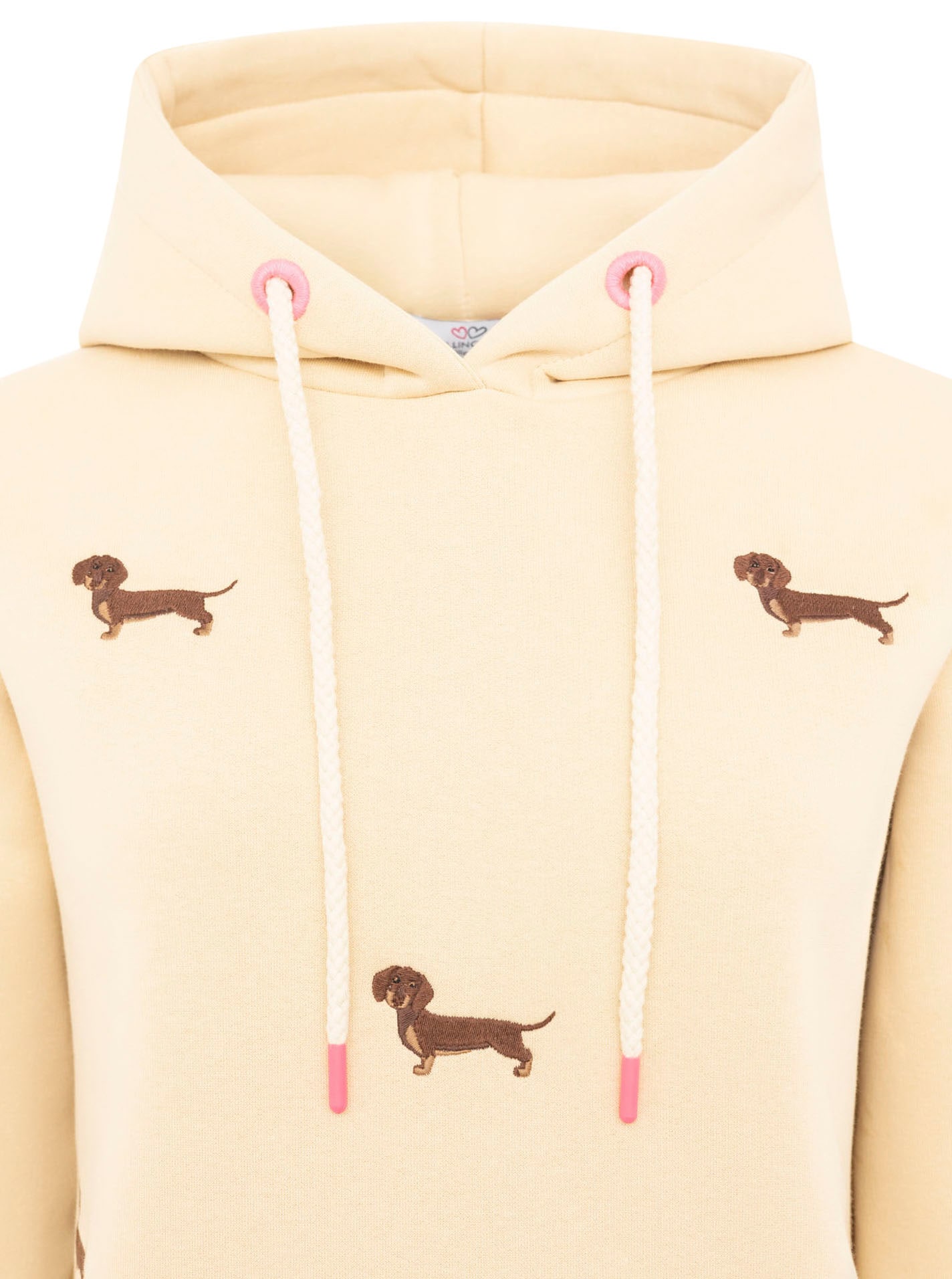 Zwillingsherz Hoodie »"Dackel all over"«, gestickte Dackel auf Vorderteil, Kapuze, Tasche, Rippbündchen
