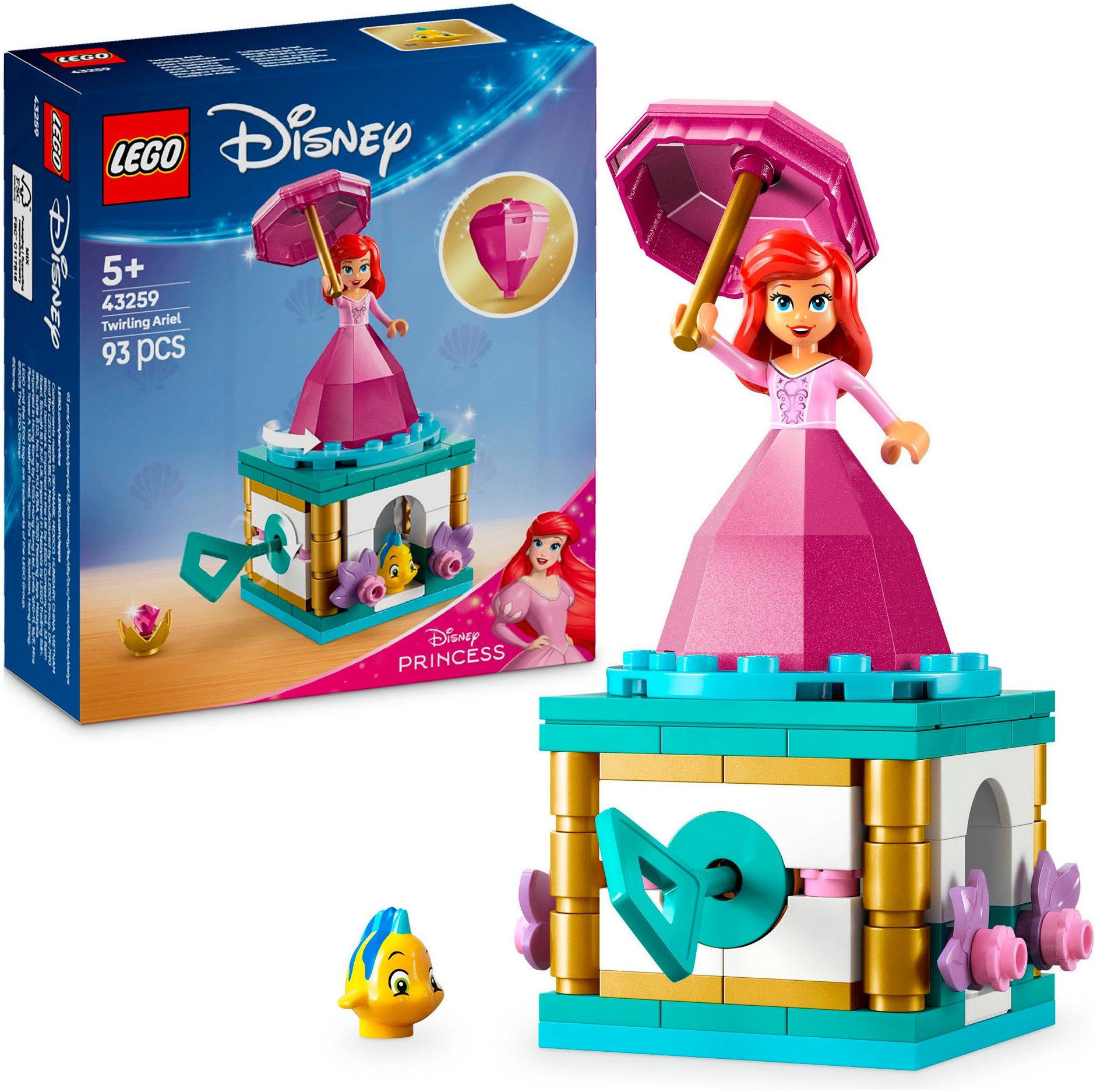 Konstruktionsspielsteine »Arielle Spieluhr (43259), LEGO Disney Princess«, (93 St.),...